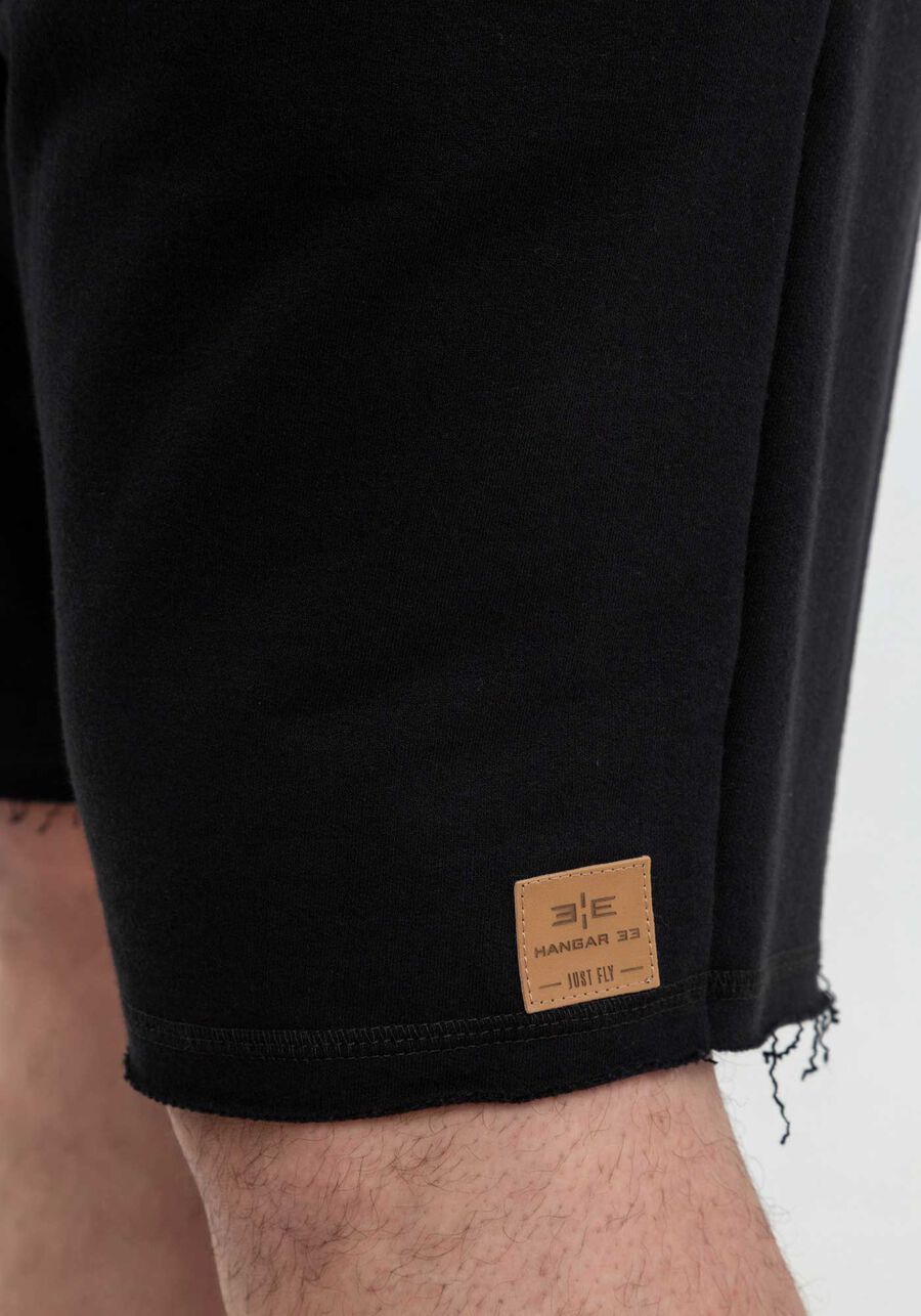 Bermuda em Moletom com bolso Big e Tall, PRETO REATIVO. Bermuda em Moletom com bolso Big e Tall, PRETO REATIVO, large.