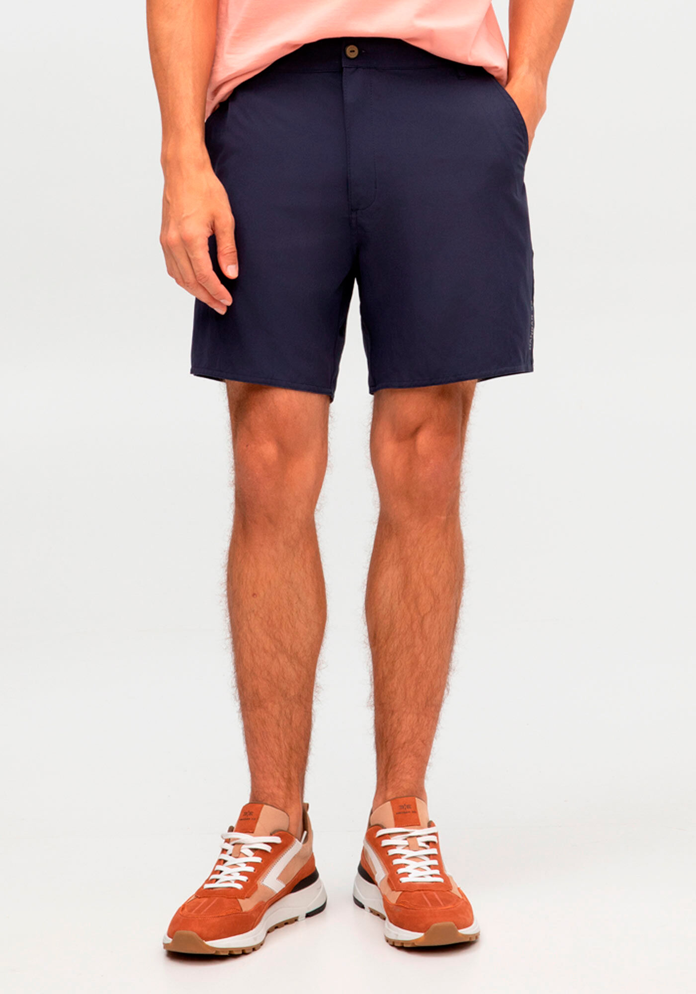 Shorts Masculino Com Bolsos Em Tecido De Alfaiataria, MARINHO ACTION, large.