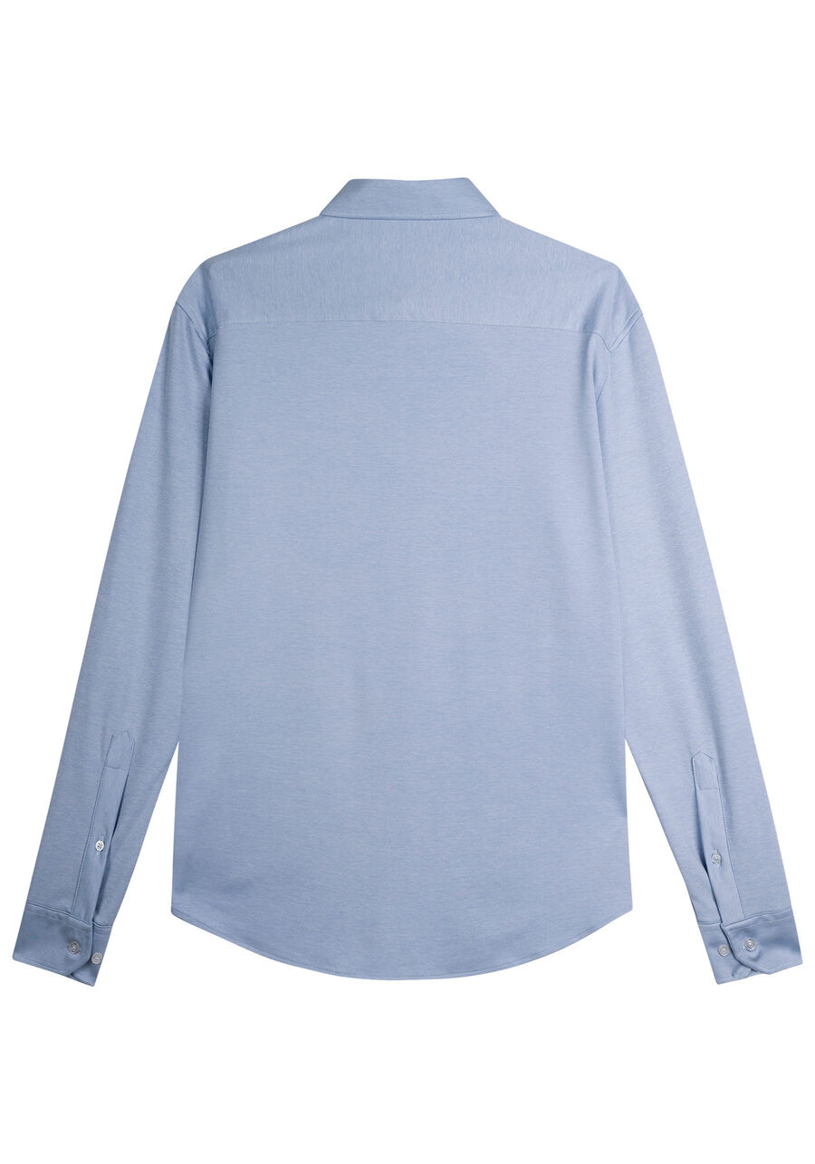 Camisa Masculina Slim Fit em Malha Tech Skin, AZUL BRIGHT. Camisa Masculina Slim Fit em Malha Tech Skin, AZUL BRIGHT, large.