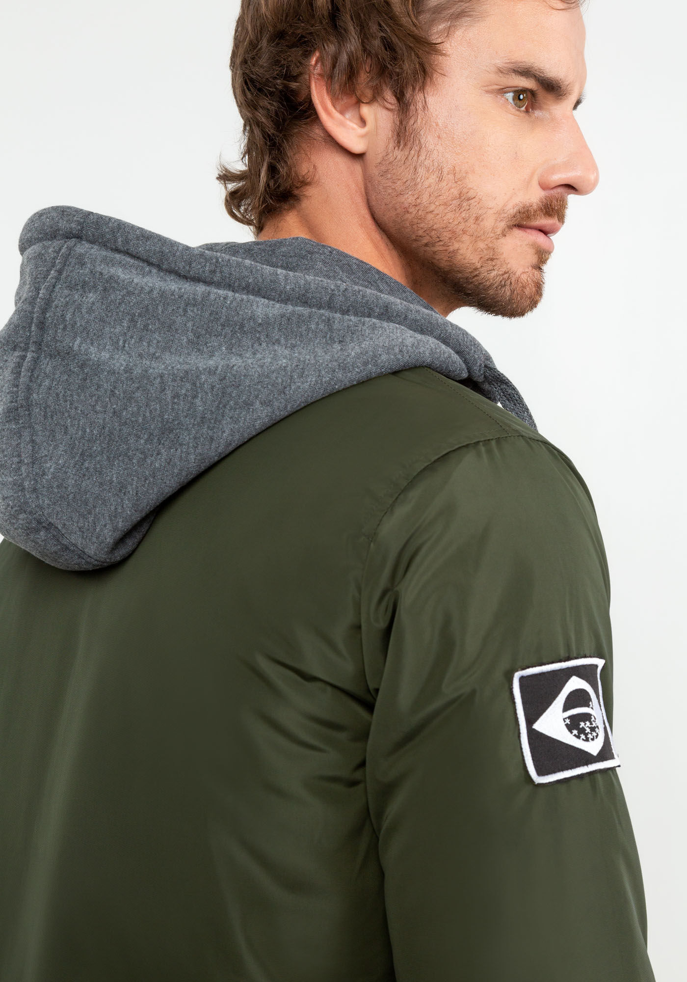 Jaqueta bomber masculina shop com capuz