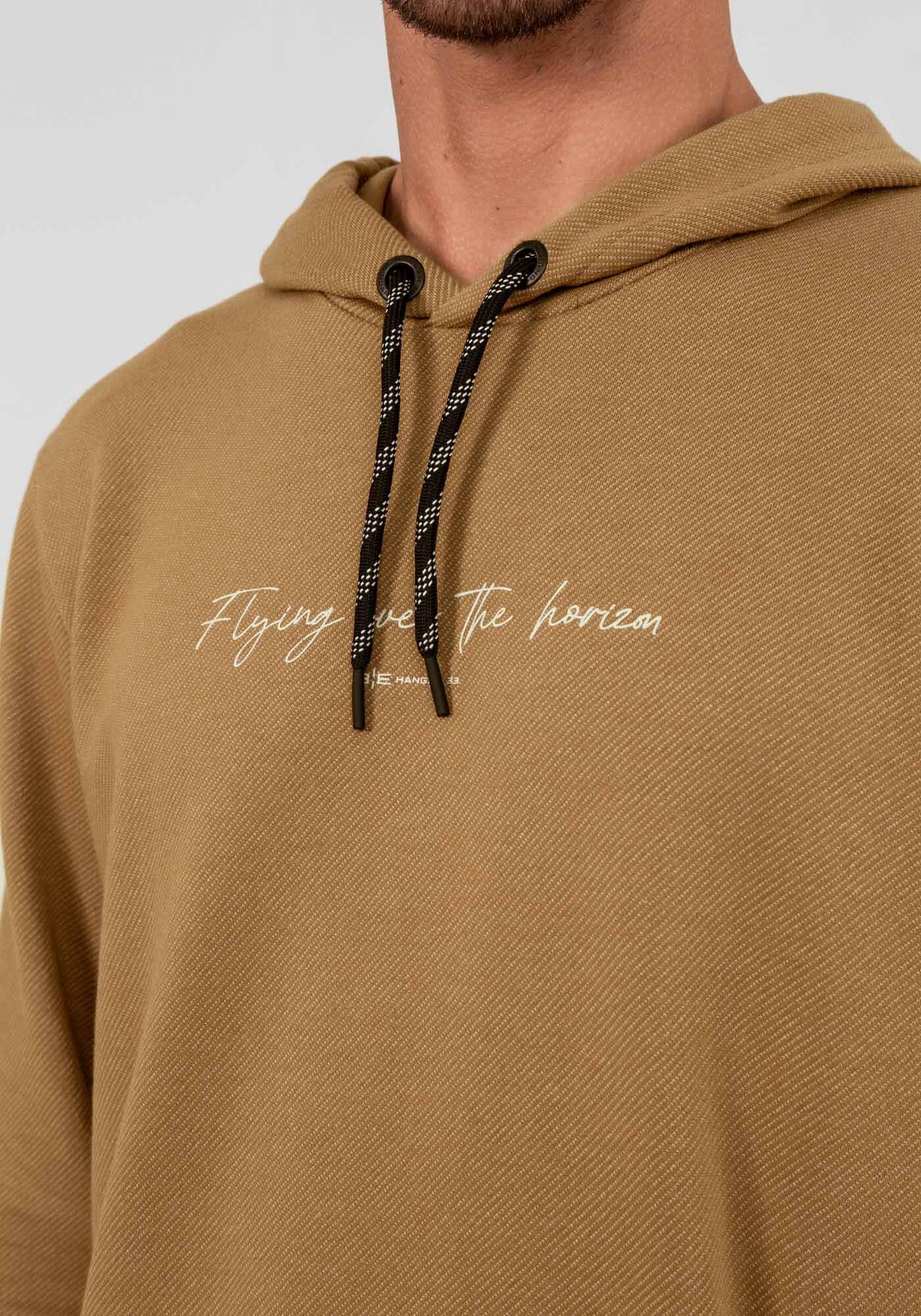 Blus&atilde;o Masculino com Capuz e Bolso Z&iacute;per, MARROM TILE, large.