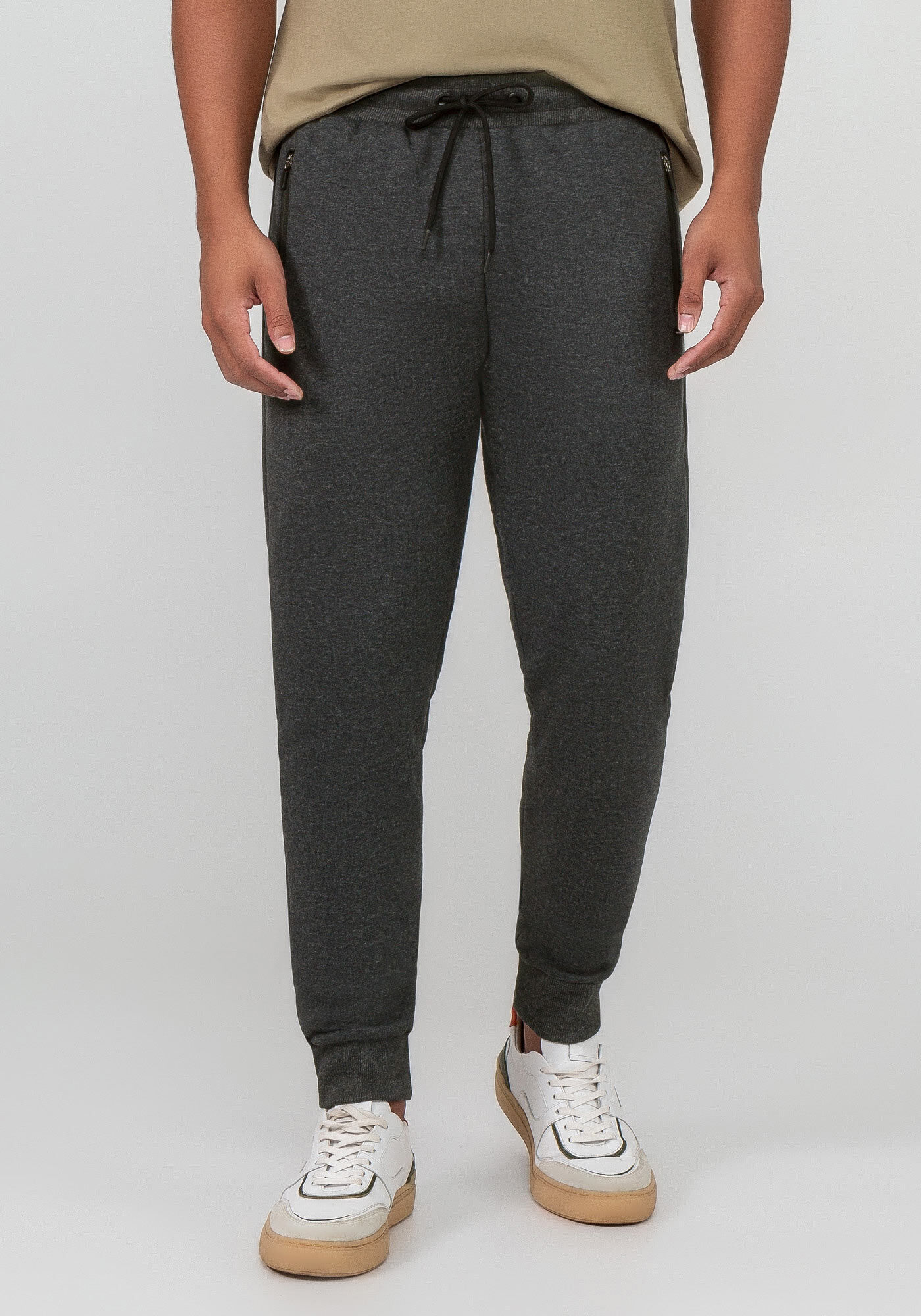 Calça jogger masculina com ziper sale