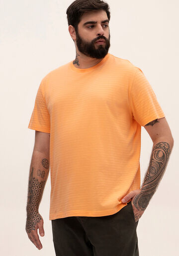 Camiseta masculina malha texturizada big and tall, LARANJA BRIGHT. Camiseta masculina malha texturizada big and tall, LARANJA BRIGHT, large.