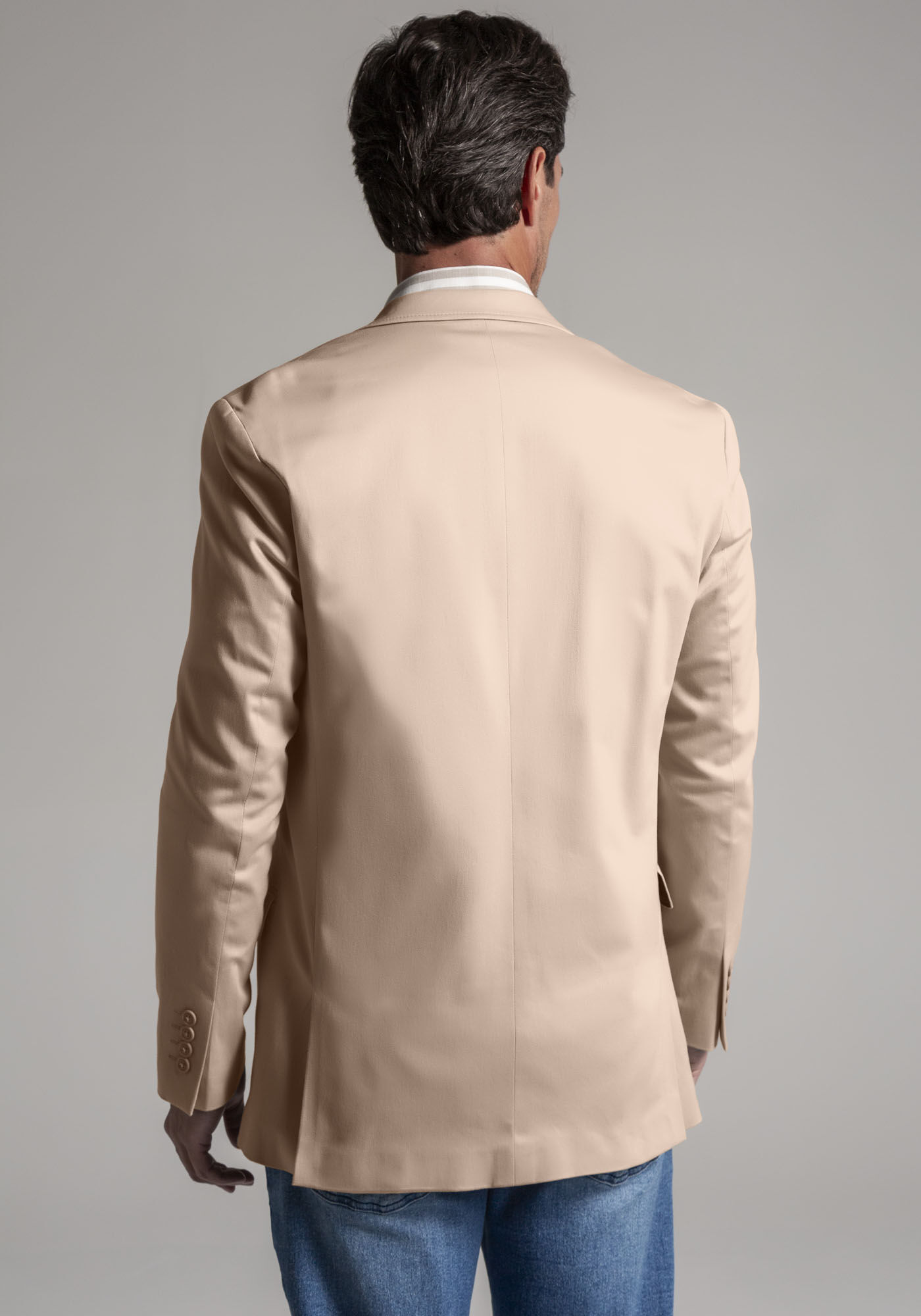 Blazer Comfort Em Sarja Com Elastano, BEGE RUSSET, large.