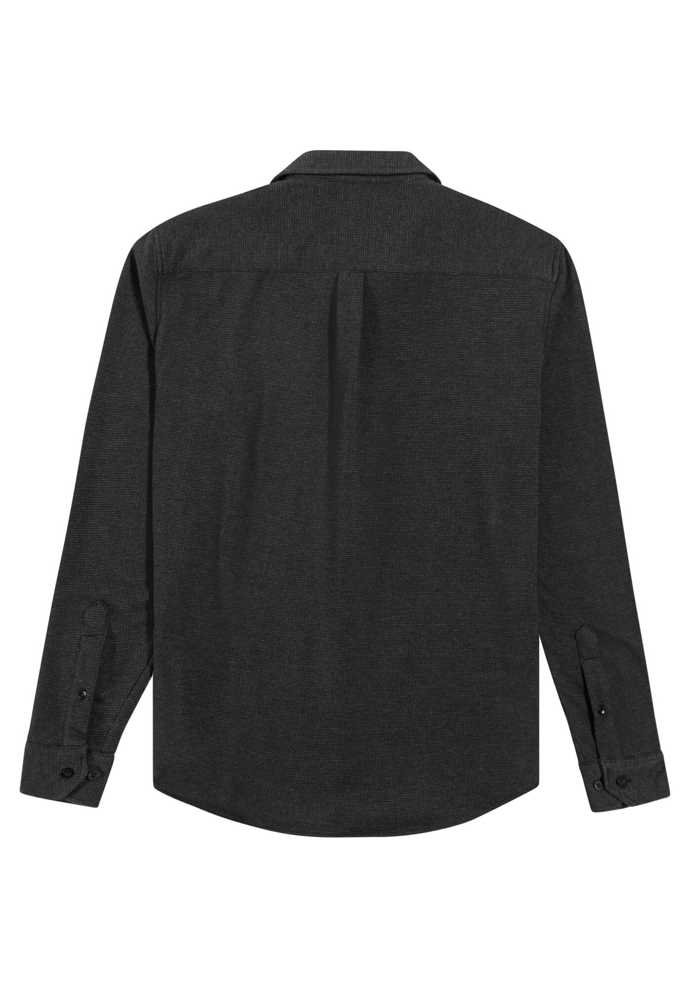 Camisa Masculina Comfort em Malha Pied Poule, PRETO REATIVO, large.