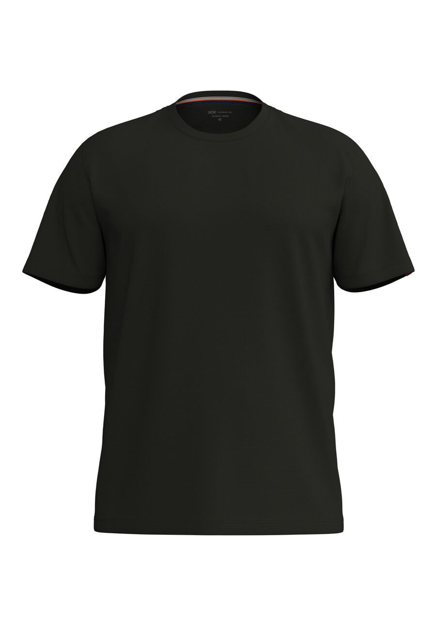 Camiseta De Mangas Curtas Big & Tall Em Malha Texturizada, PRETO. Camiseta De Mangas Curtas Big & Tall Em Malha Texturizada, PRETO, large.