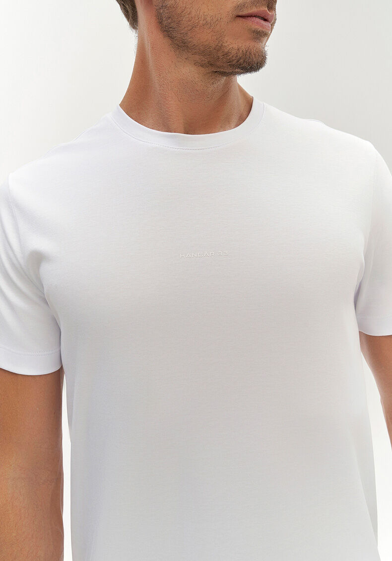 Camiseta Masculina em Malha Gold com Gola Redonda, BRANCO, large.