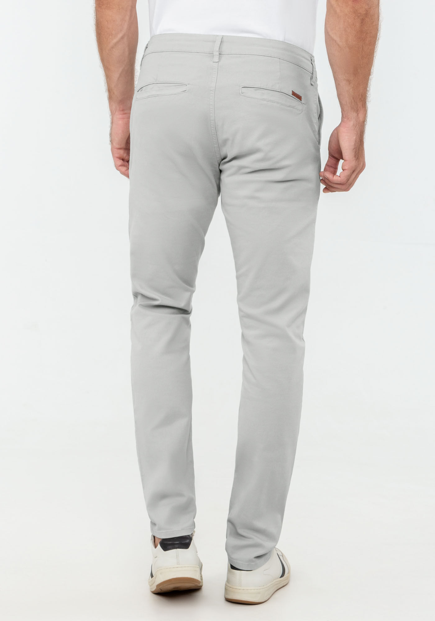 Calça sarja 2024 masculina cinza claro
