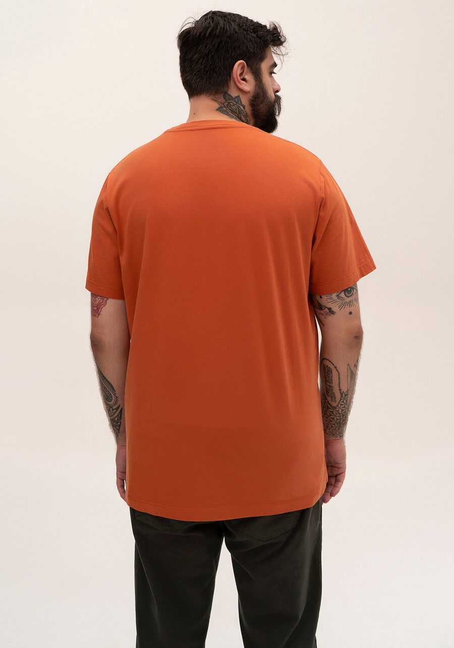 Camiseta masculina estampada big and tall, LARANJA HAPPILY. Camiseta masculina estampada big and tall, LARANJA HAPPILY, large.