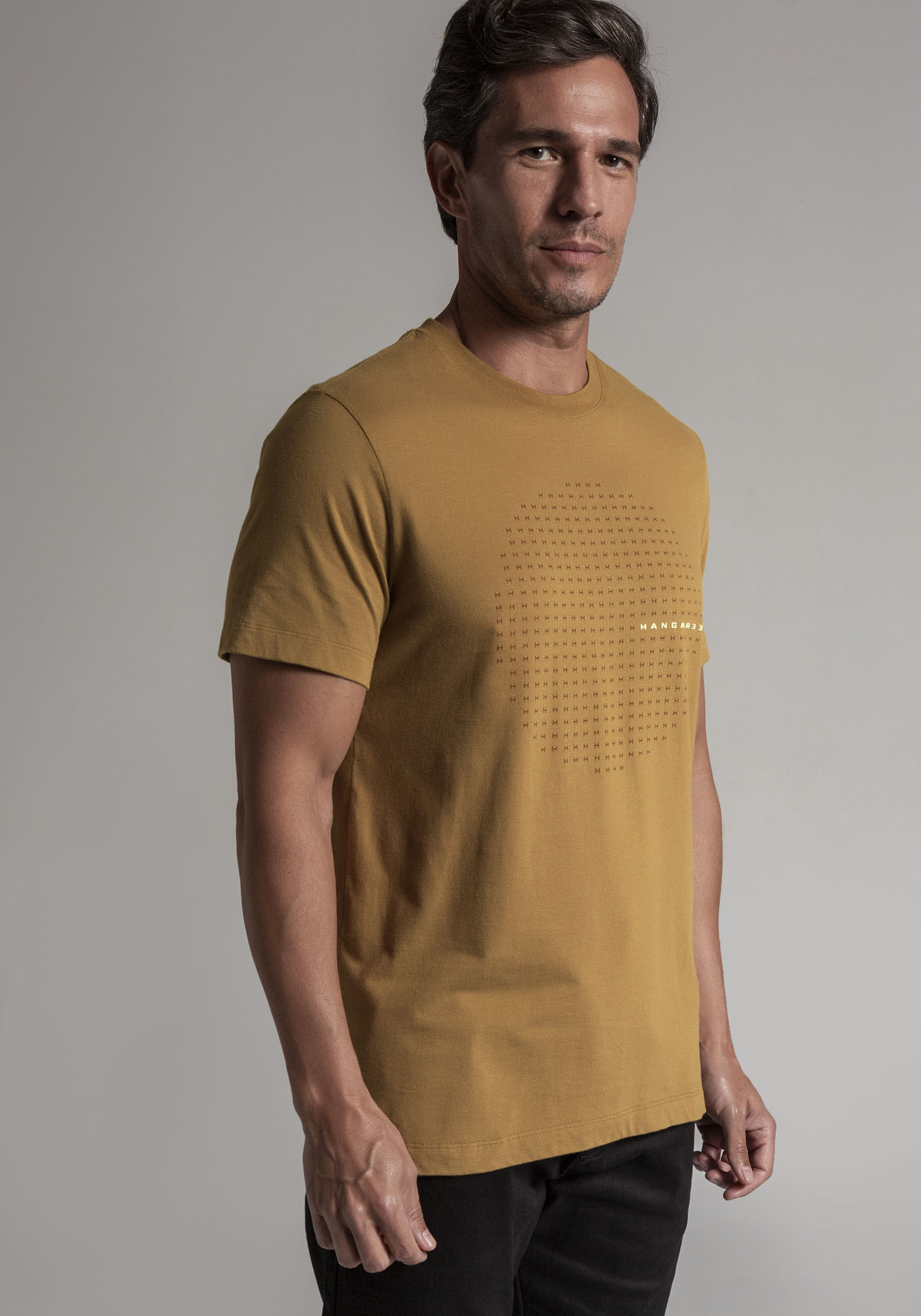 Camiseta Masculina em Malha Estampada, MARROM TILE, large.