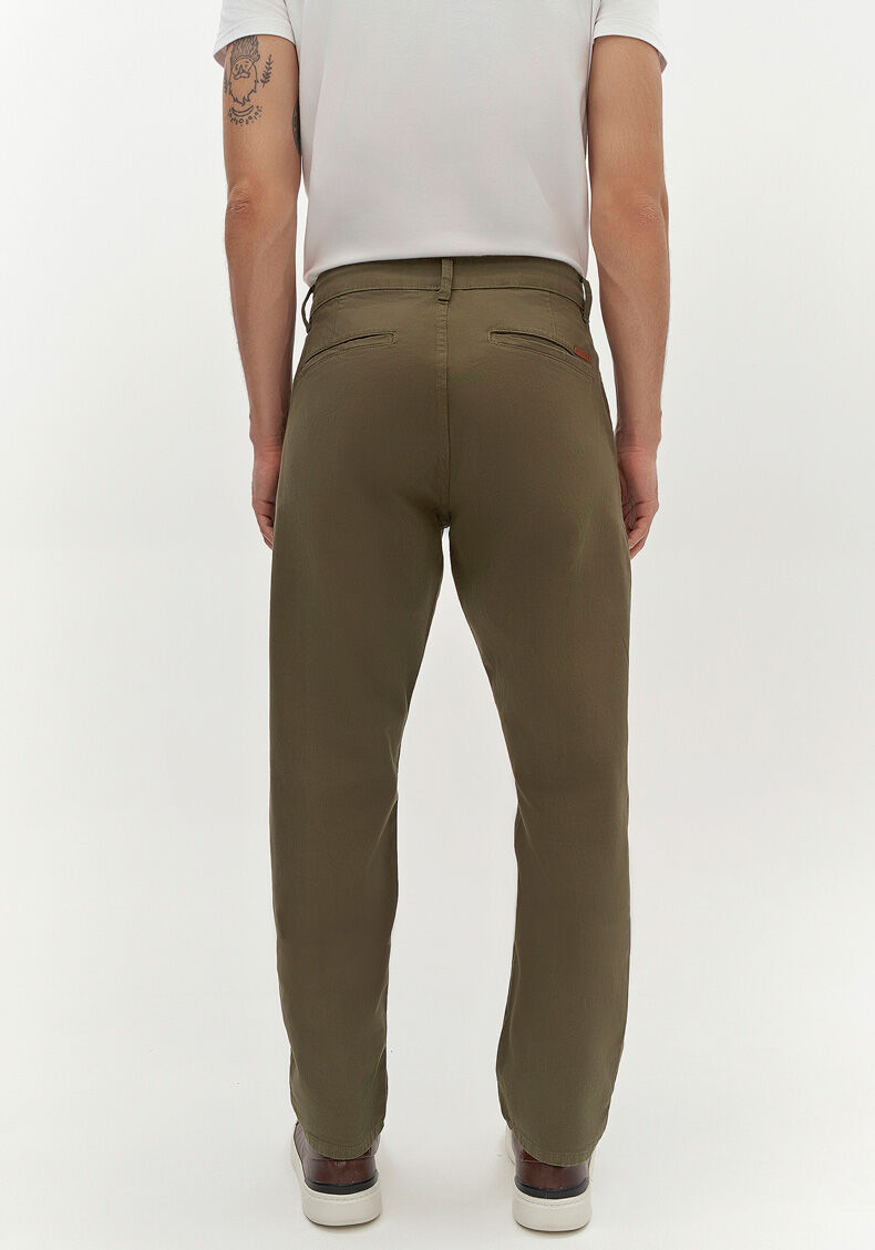 Cal&ccedil;a Slim Turbofan Em Sarja Com Elastano, VERDE GUS, large.