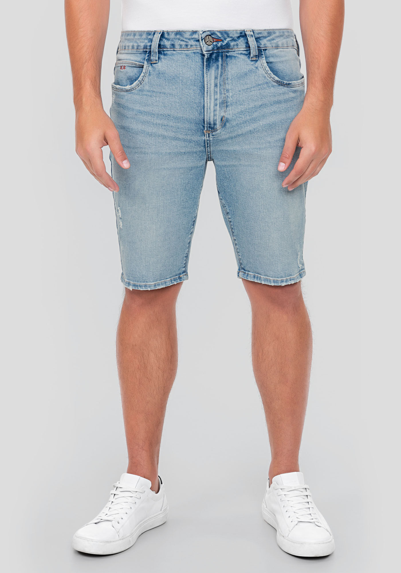 Calça jeans masculina clara reta top