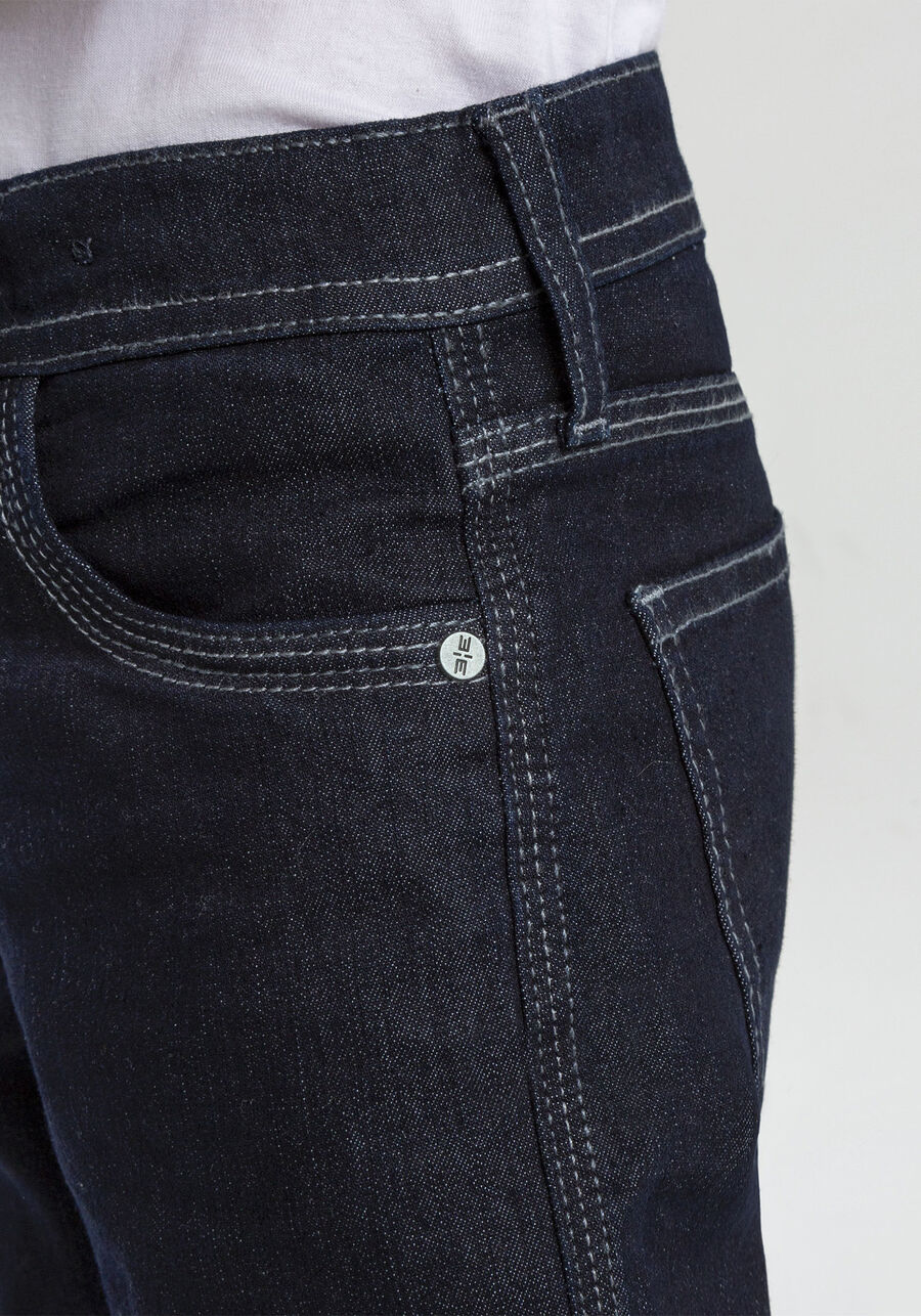 Calça com Elastano, JEANS ESCURO. Calça com Elastano, JEANS ESCURO, large.