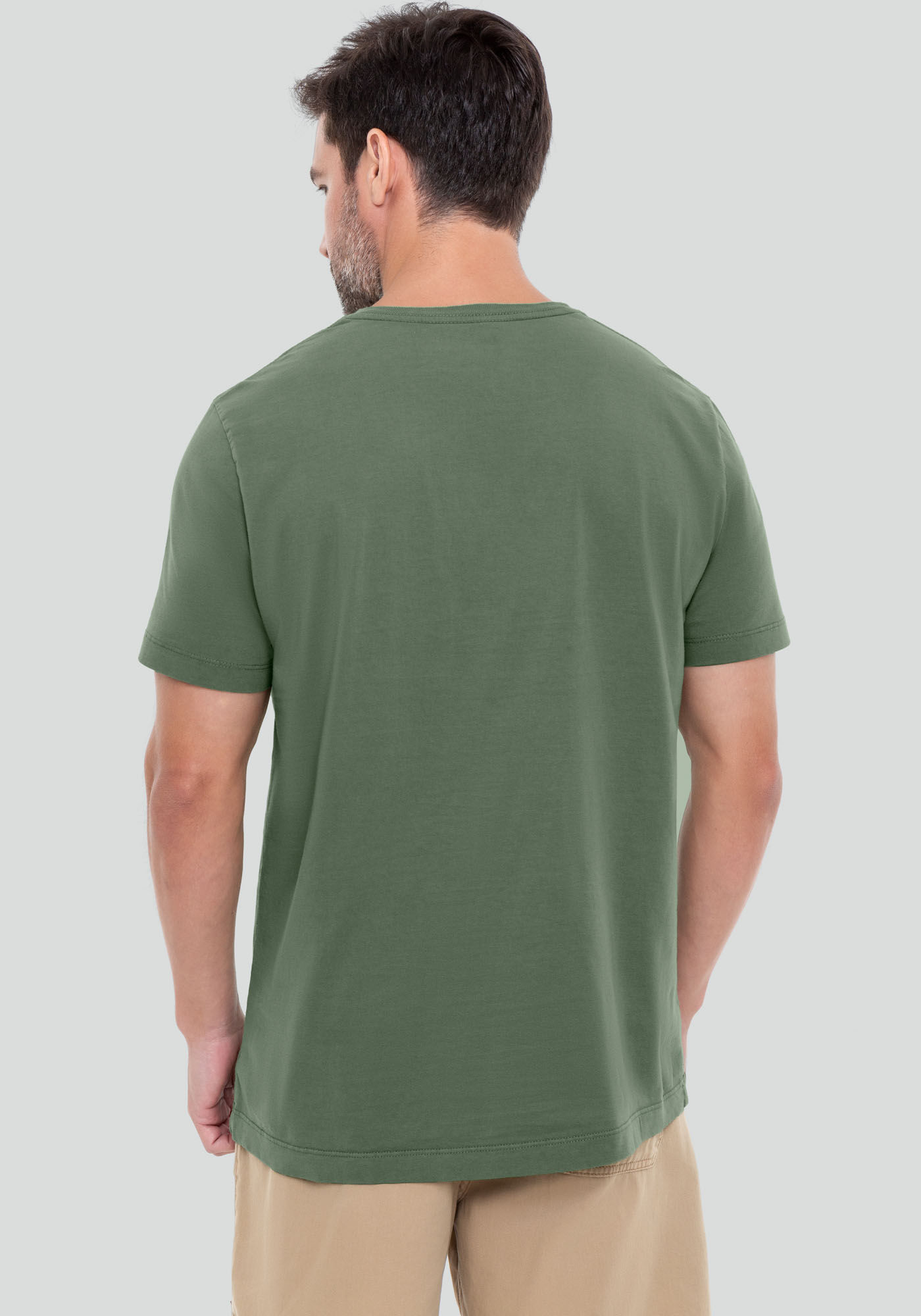 Camiseta Masculina em Malha com Manga Curta, 3529 VERDE, large.