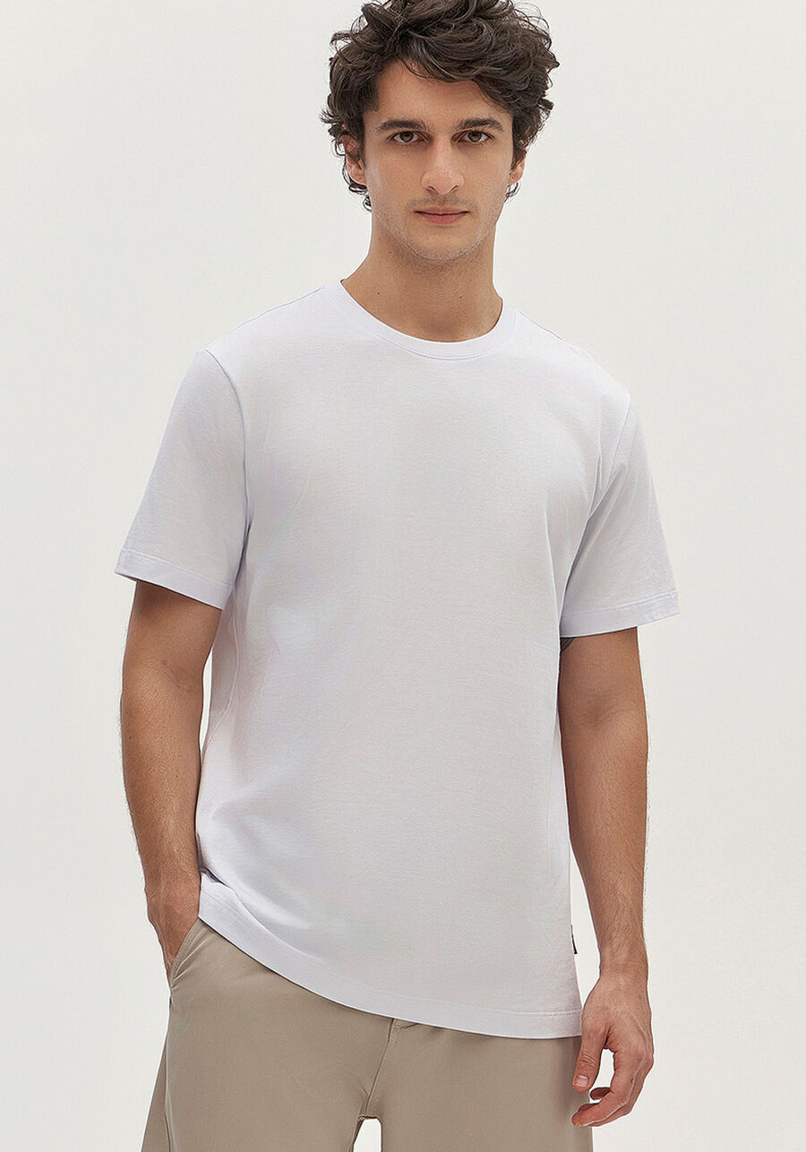 Camiseta Masculina em Malha com Estampa Costas, BRANCO. Camiseta Masculina em Malha com Estampa Costas, BRANCO, large.