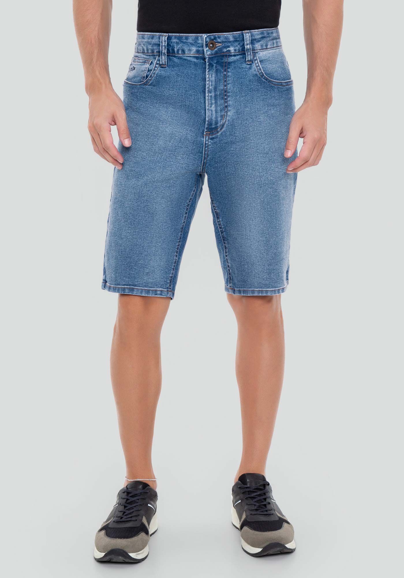 Bermuda jeans estampada masculina sales