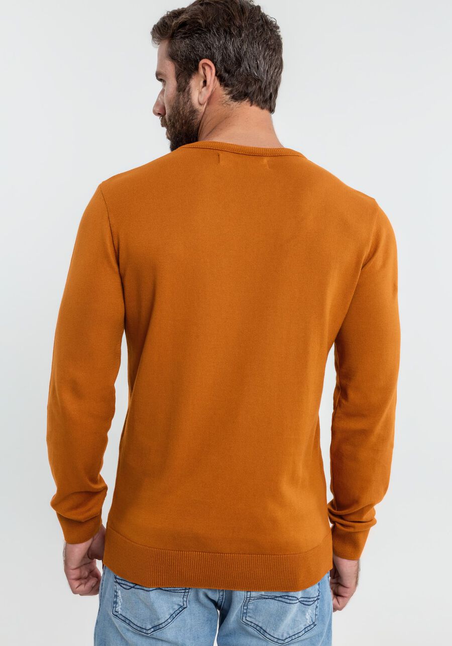 Blusão Masculino em Tricô, MARROM CUMARU. Blusão Masculino em Tricô, MARROM CUMARU, large.