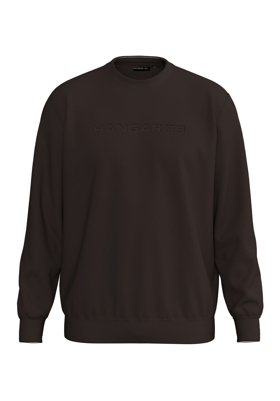 Blusão Masculino Com Punho E Gola Redonda Em Malha Premium, MARROM EGGPLANT. Blusão Masculino Com Punho E Gola Redonda Em Malha Premium, MARROM EGGPLANT, large.