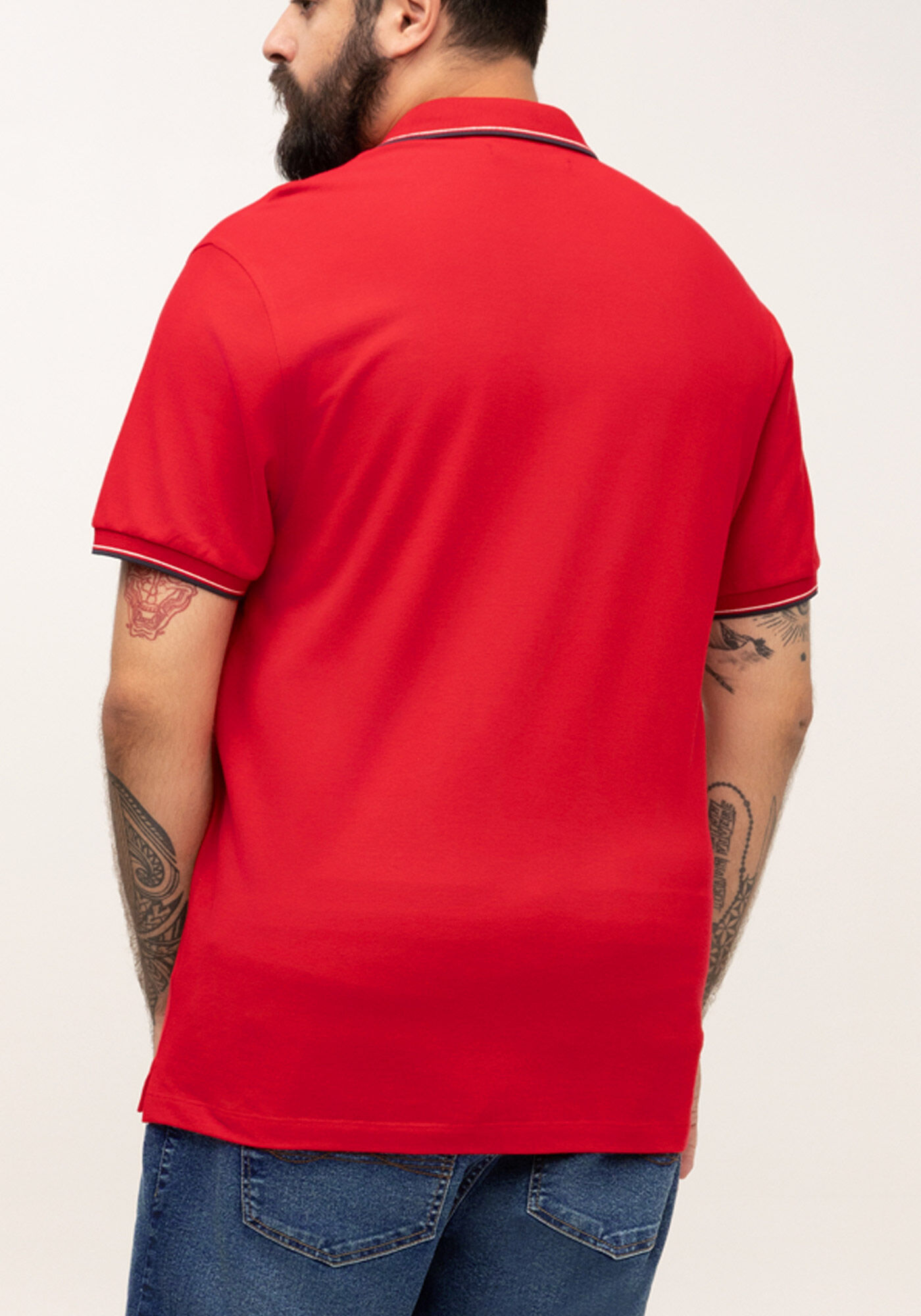 Camisa Polo Masculina Big & Tall em Malha Piquet, VERMELHO NATTY, large.