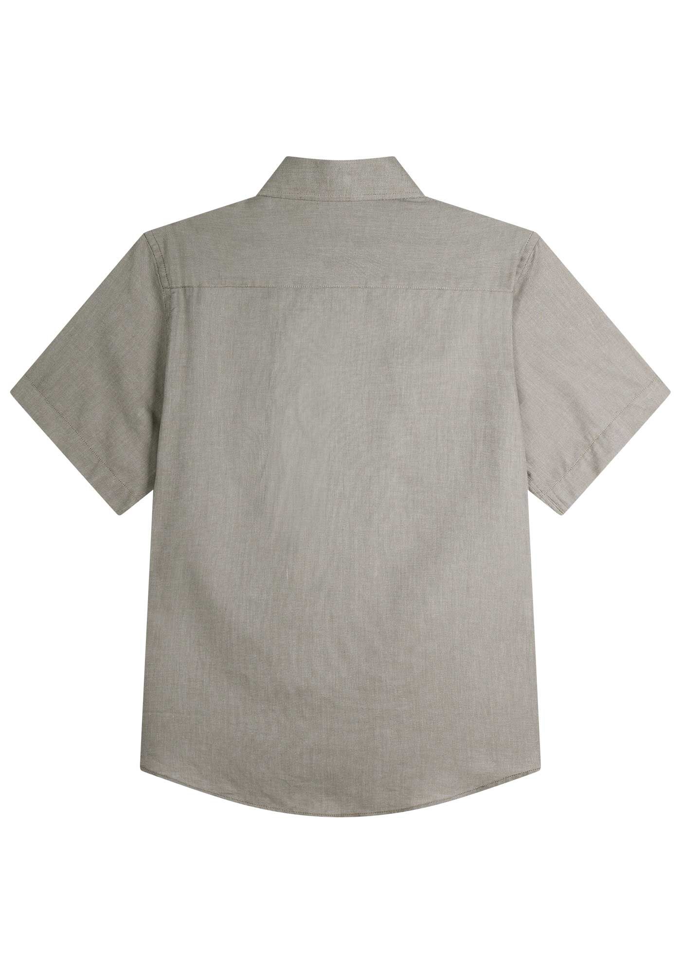 Camisa Manga Curta Masculina Slim Fit, VERDE GOLF, large.