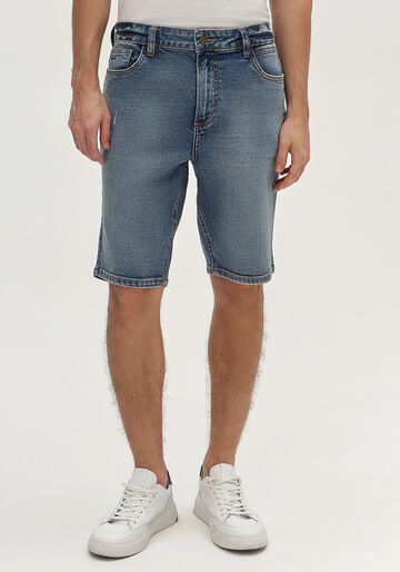 Bermuda Reta Masculina Radial Com Elastano E Bolsos, JEANS. Bermuda Reta Masculina Radial Com Elastano E Bolsos, JEANS, large.