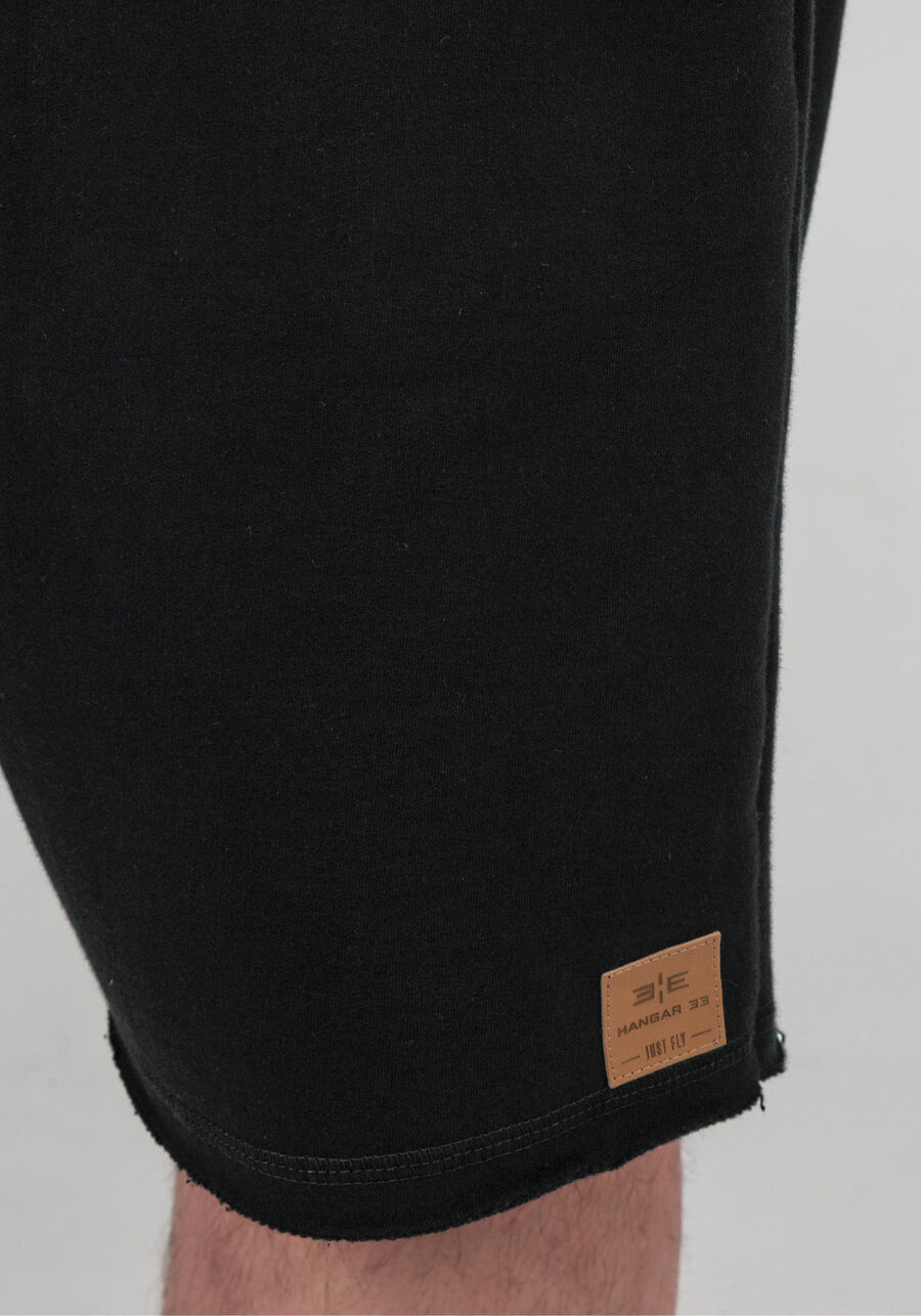 Bermuda em Moletom com bolso Big e Tall, PRETO REATIVO. Bermuda em Moletom com bolso Big e Tall, PRETO REATIVO, large.