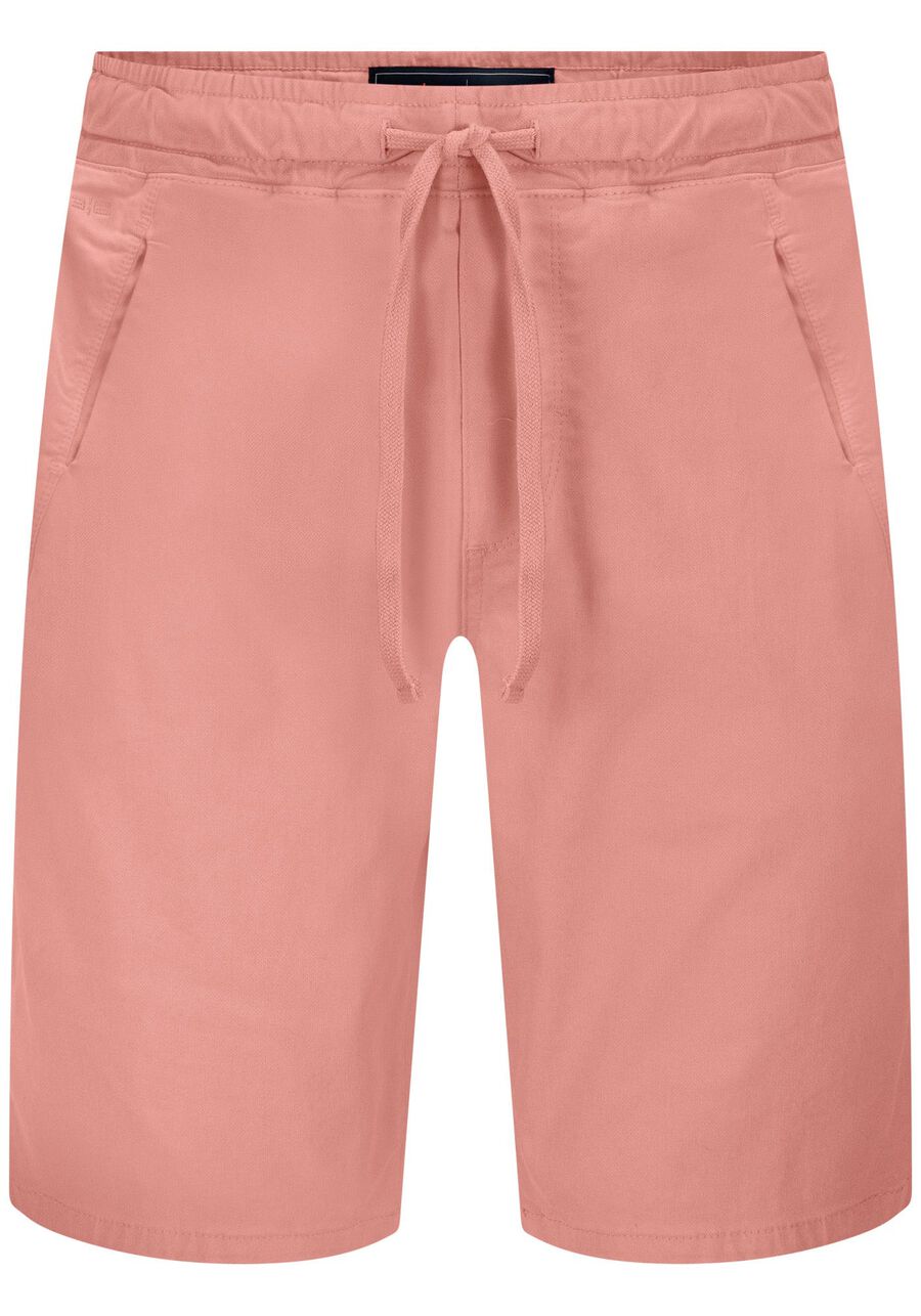 Bermuda Jogging Com Bolsos Em Sarja Denim Malha, ROSA CADMIUM. Bermuda Jogging Com Bolsos Em Sarja Denim Malha, ROSA CADMIUM, large.