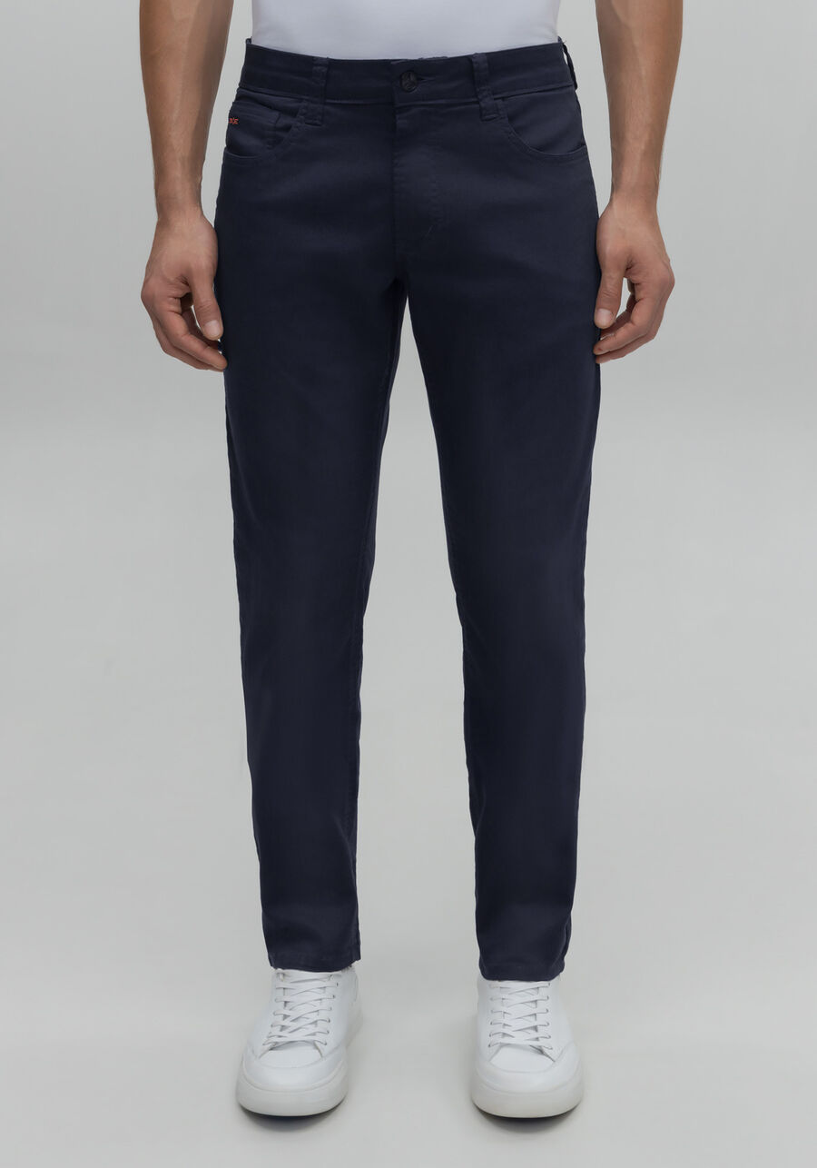 Calça Sarja Masculina Slim Clássicos, MARINHO IMPERIO. Calça Sarja Masculina Slim Clássicos, MARINHO IMPERIO, large.