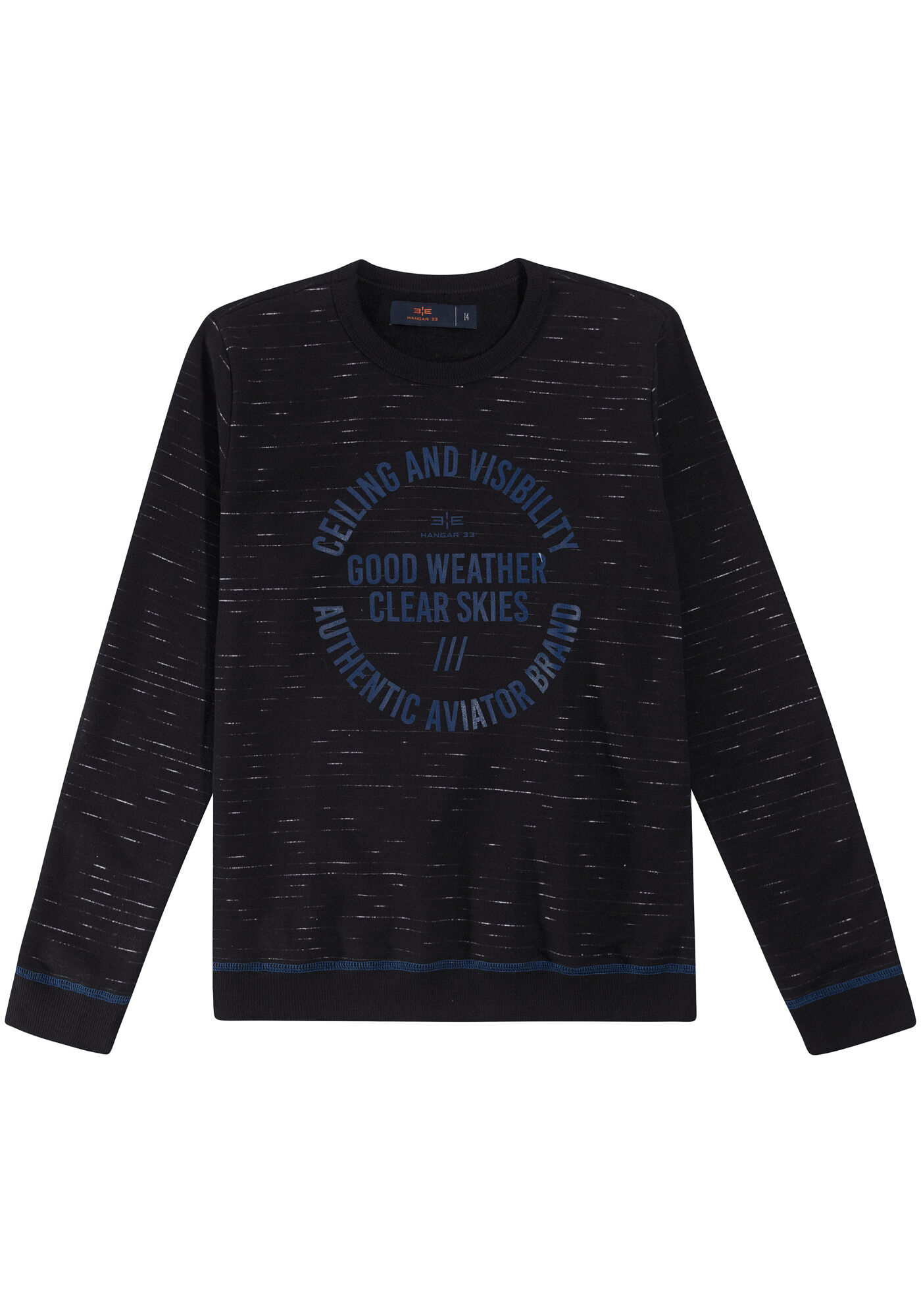 Blus&atilde;o em Moletom Jet Estampado Juvenil, PRETO REATIVO, large.