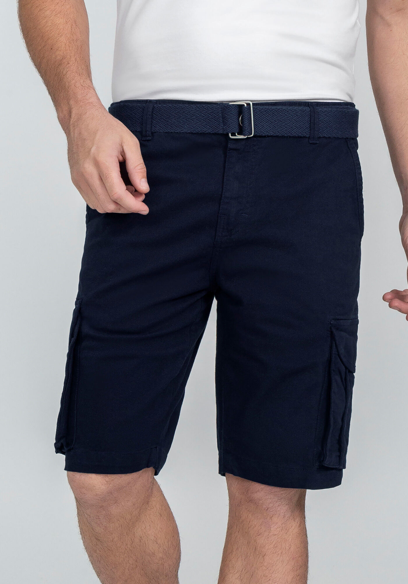Bermuda Sarja Reta Cargo com Cinto, MARINHO ACTION, large.