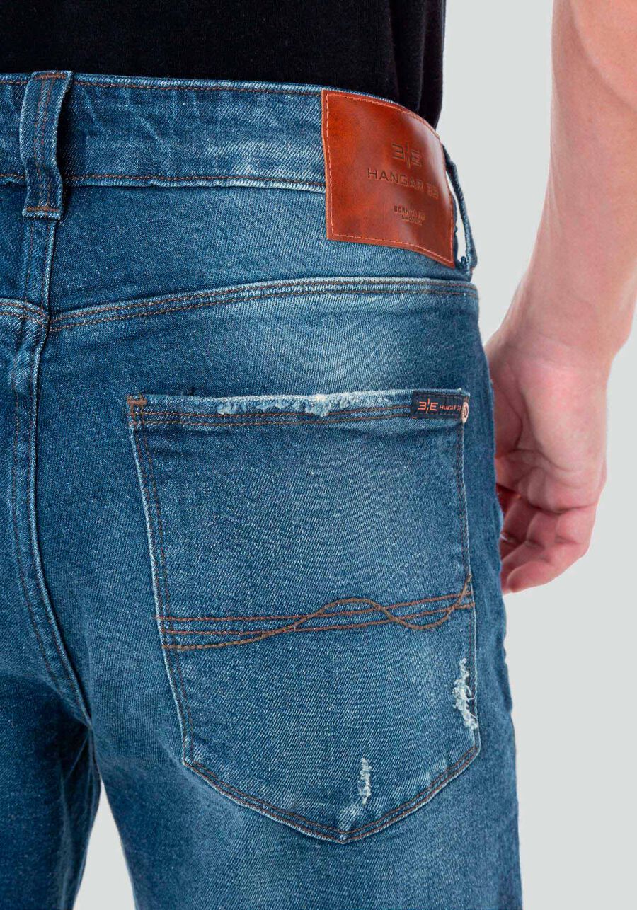 Bermuda Jeans Masculina Reta Estonada, JEANS. Bermuda Jeans Masculina Reta Estonada, JEANS, large.