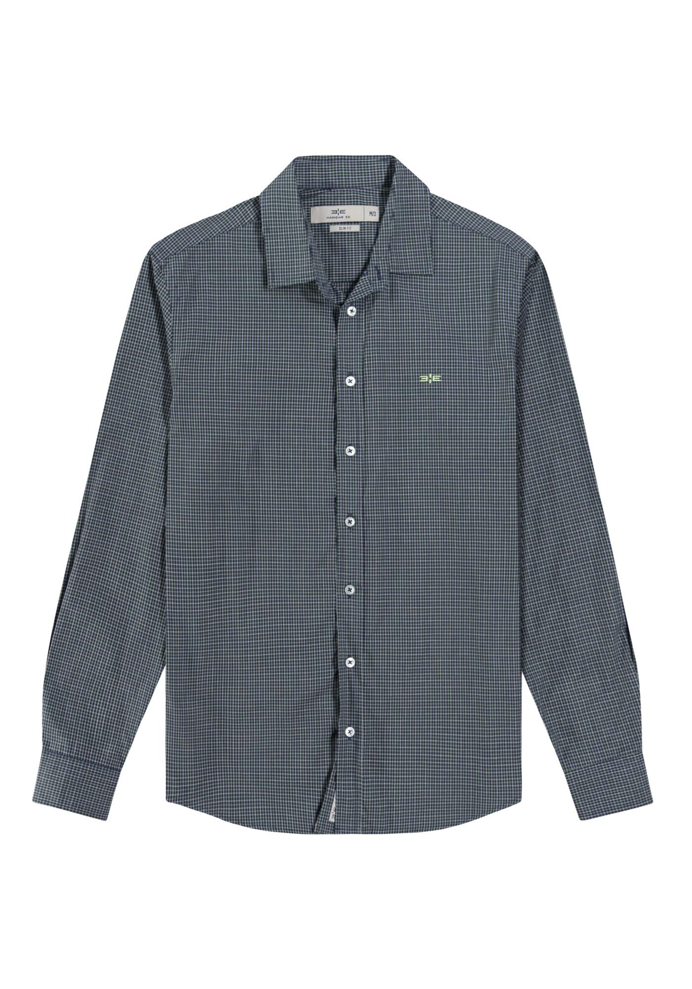 Camisa Masculina Slim Fit em Fio Eg&iacute;pcio, MARINHO, large.