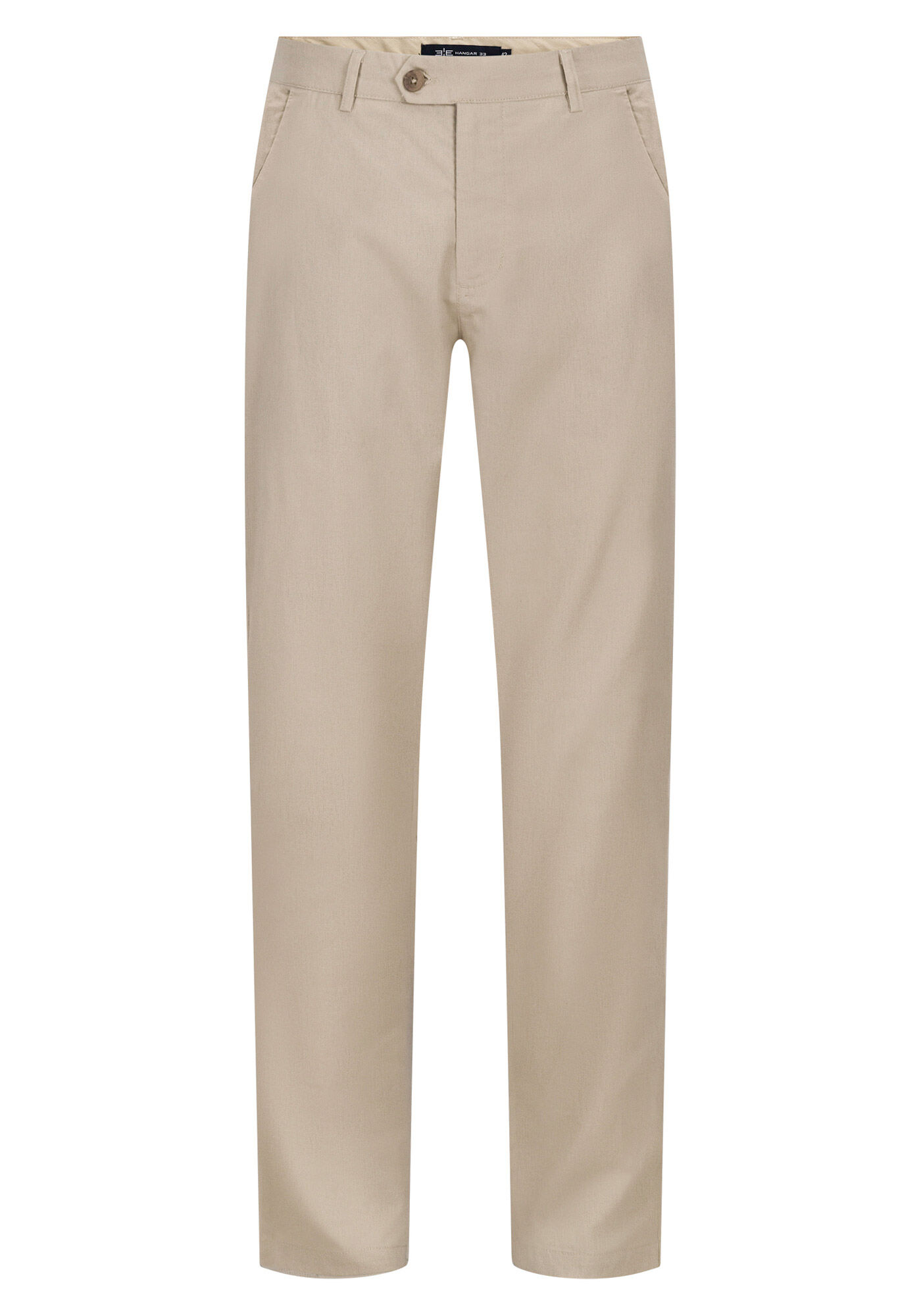 Cal&ccedil;a Com Bolsos Em Tecido Plano Com Linho, BEGE SYSTEM, large.