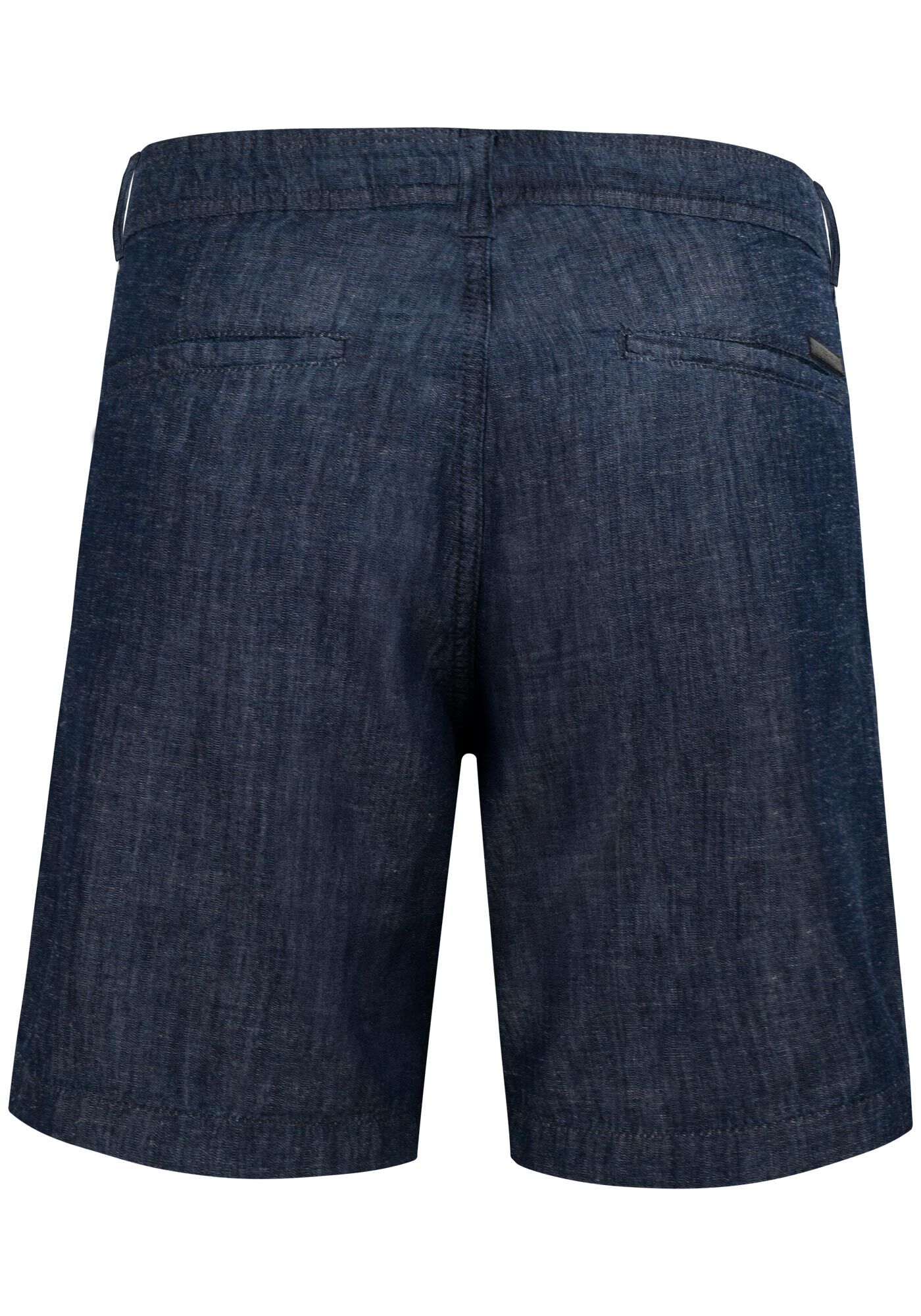 Shorts Jeans Reto Amaciado Com Linho E Bolsos, JEANS, large.
