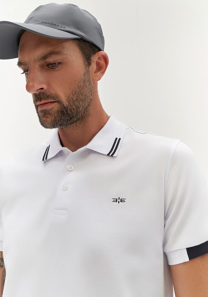 Camisa Polo Masculina em Malha Cotton, BRANCO, large.