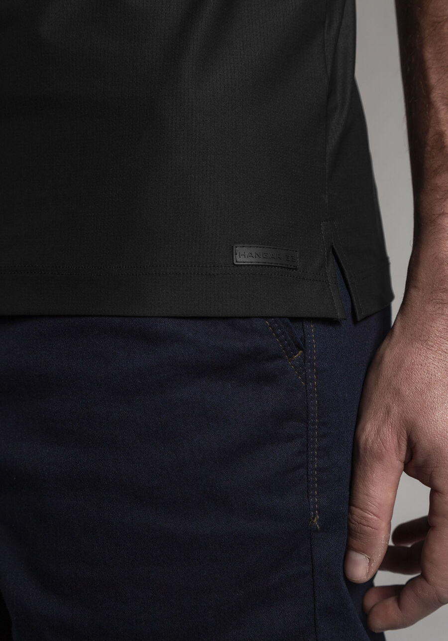 Camisa Polo Masculina em Malha Tech Skin, PRETO REATIVO. Camisa Polo Masculina em Malha Tech Skin, PRETO REATIVO, large.