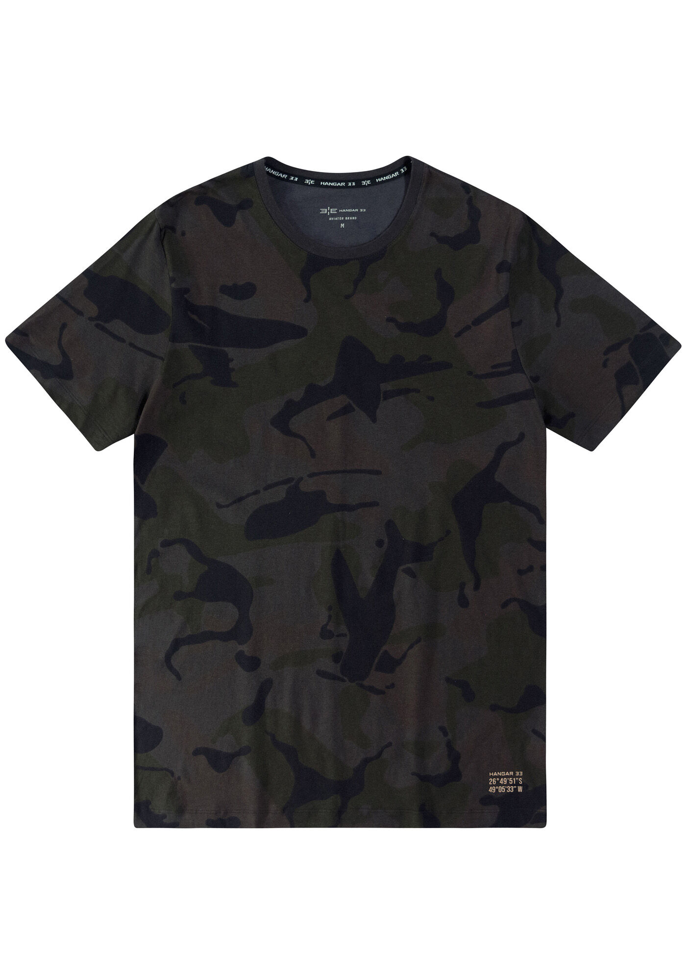 Camiseta Camuflada em Malha com Decote Redondo, CAMU CINZA, large.