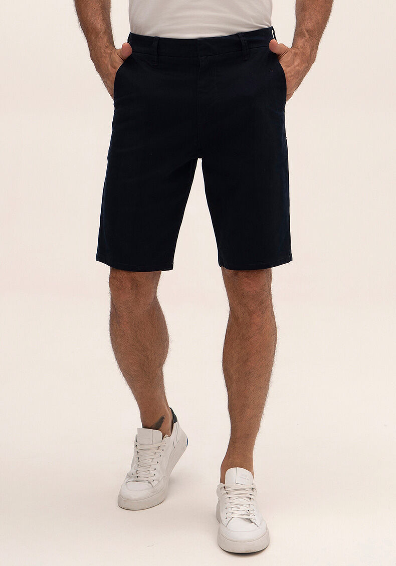 Bermuda Jogger Chino Masculina Em Sarja Amaciada, MARINHO ACTION, large.