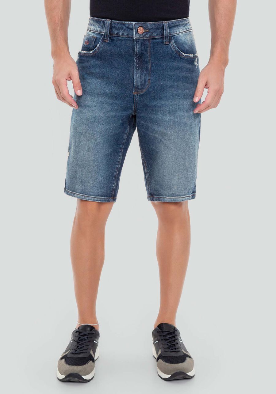 Bermuda Jeans Masculina Reta Estonada, JEANS. Bermuda Jeans Masculina Reta Estonada, JEANS, large.