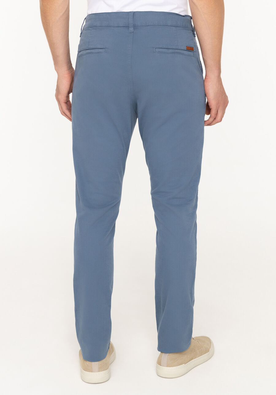 Calça Slim Turbofan Em Sarja Com Elastano, AZUL SEED. Calça Slim Turbofan Em Sarja Com Elastano, AZUL SEED, large.