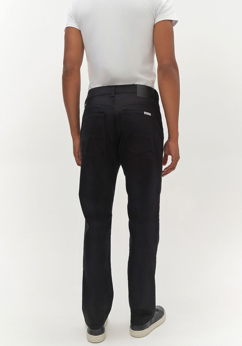 Cal&ccedil;a Reta Radial Amaciada Em Sarja Com Elastano N&atilde;o Desbota, PRETO REATIVO, large.