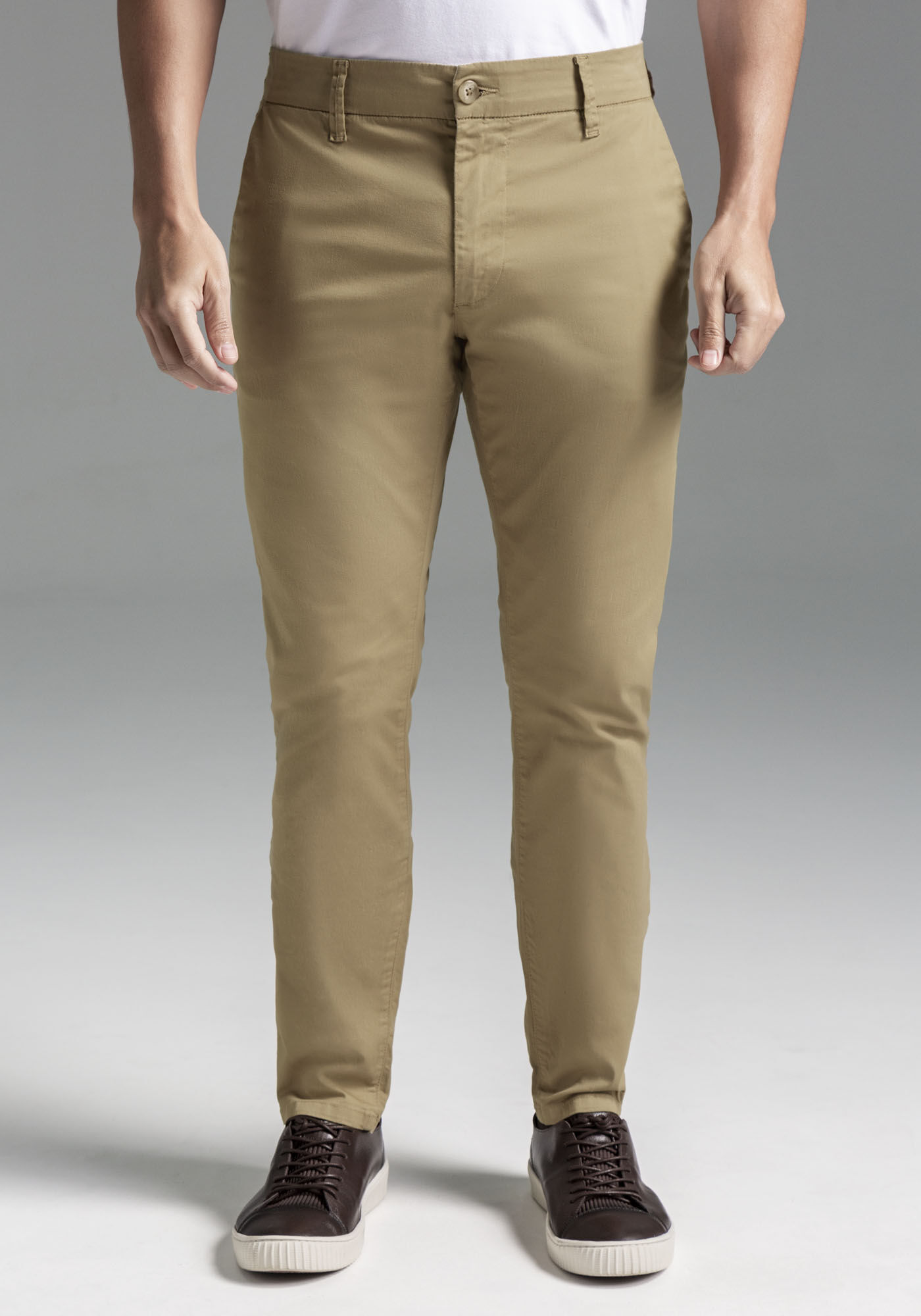 Cal&ccedil;a Sarja Masculina Skinny N&atilde;o Laceia, CAQUI RAIZ, large.