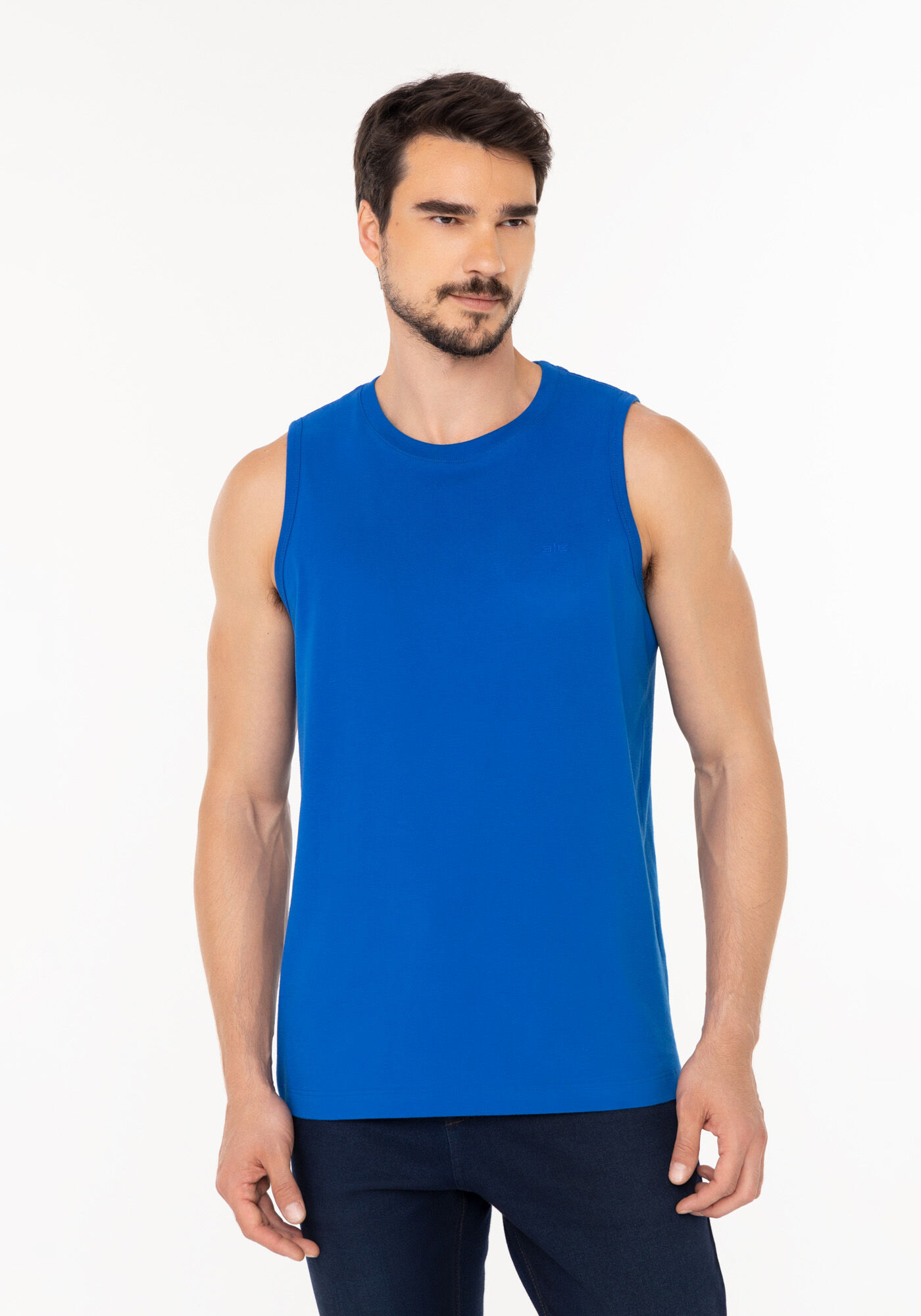 Regata Colors Em Meia Malha De Algod&atilde;o Respons&aacute;vel, AZUL SPECTRUM, large.