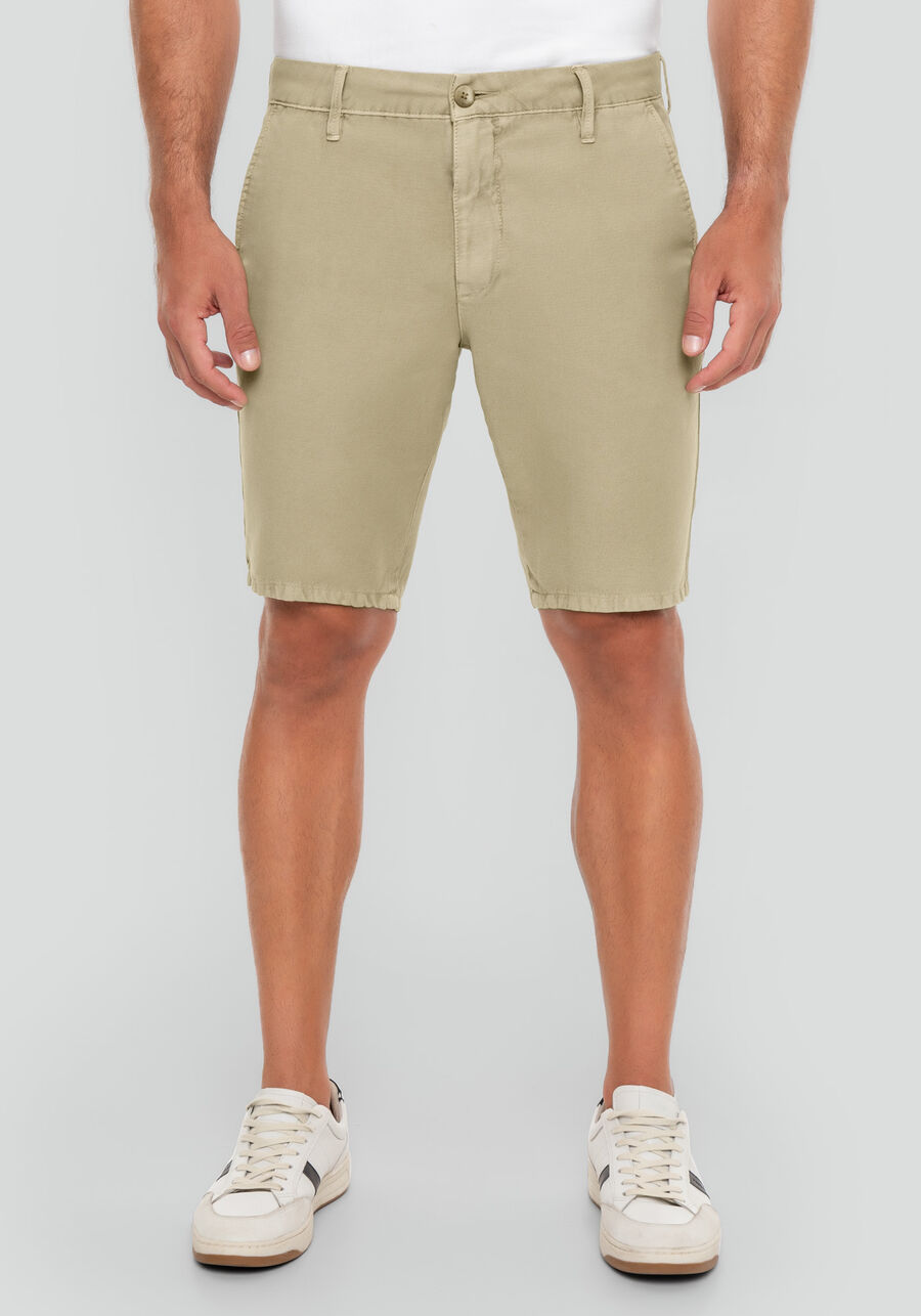 Bermuda Sarja Masculina Reta Estonada, BEGE SYSTEM. Bermuda Sarja Masculina Reta Estonada, BEGE SYSTEM, large.