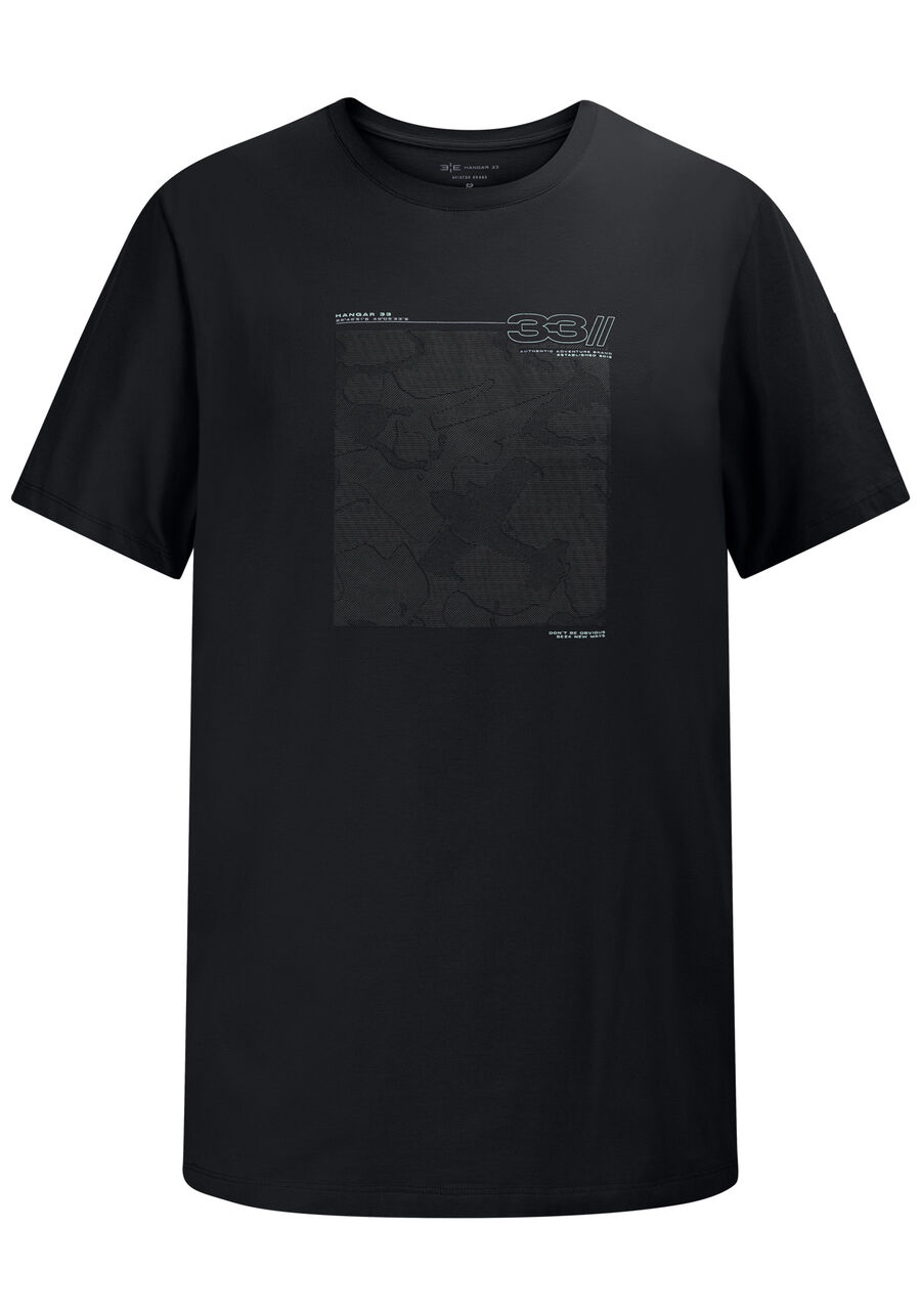 Camiseta Masculina Big & Tall em Malha Estampada, PRETO REATIVO. Camiseta Masculina Big & Tall em Malha Estampada, PRETO REATIVO, large.