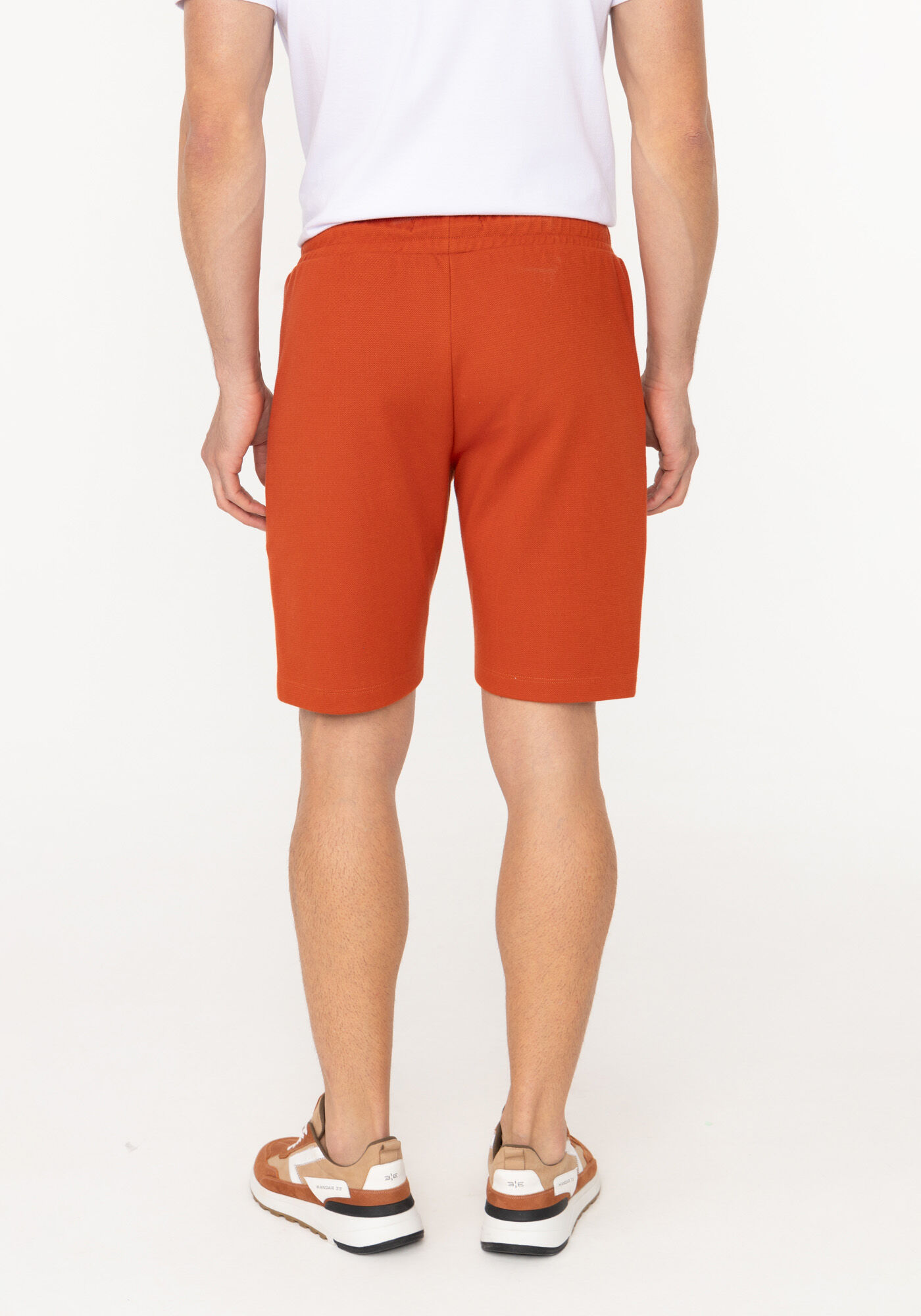 Bermuda Em Moletom Texturizado Com Bolsos Embutidos, LARANJA TAURI, large.