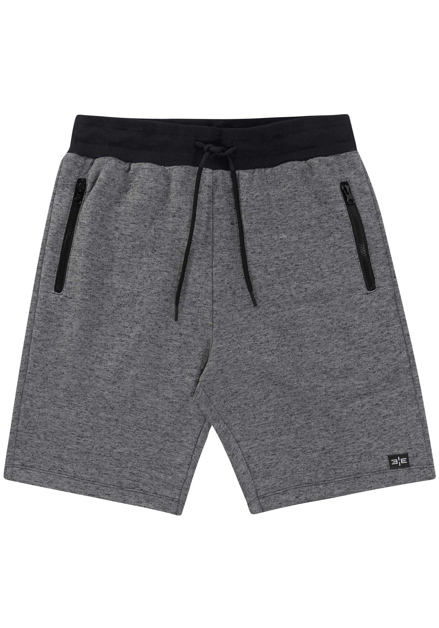 Bermuda em Moletom Linen com Bolso Z&iacute;per, PRETO REATIVO, large.