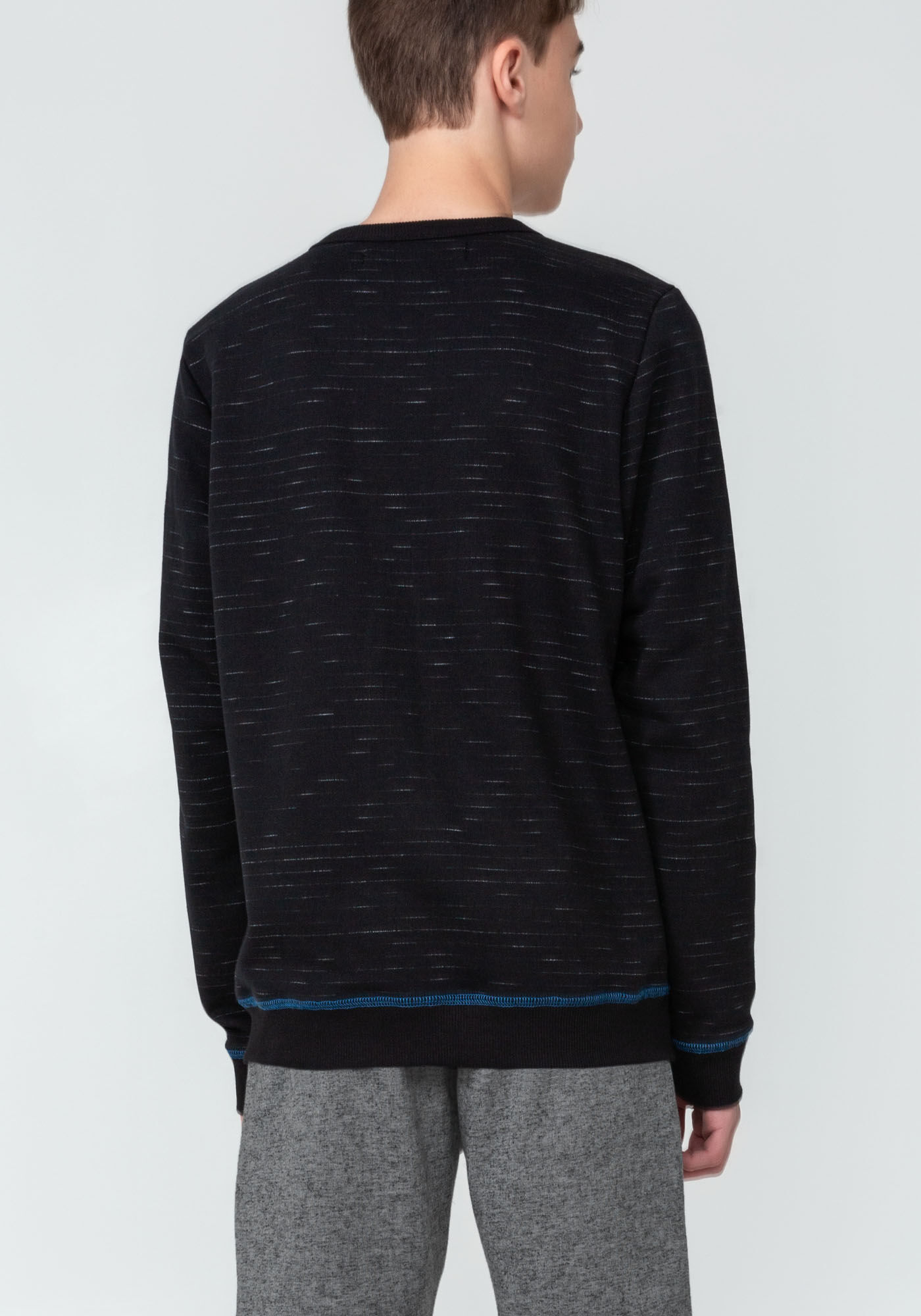 Blus&atilde;o em Moletom Jet Estampado Juvenil, PRETO REATIVO, large.