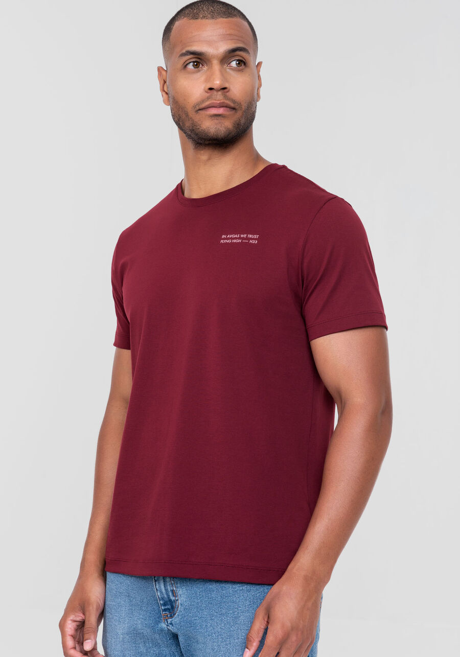 Camiseta Masculina em Algodão Pima, BORDO WITCH. Camiseta Masculina em Algodão Pima, BORDO WITCH, large.