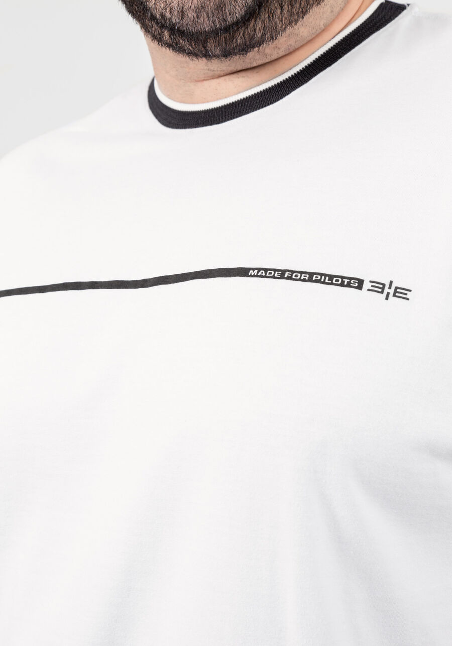 Camiseta Masculina com Retilínea Big & Tall, BRANCO. Camiseta Masculina com Retilínea Big & Tall, BRANCO, large.